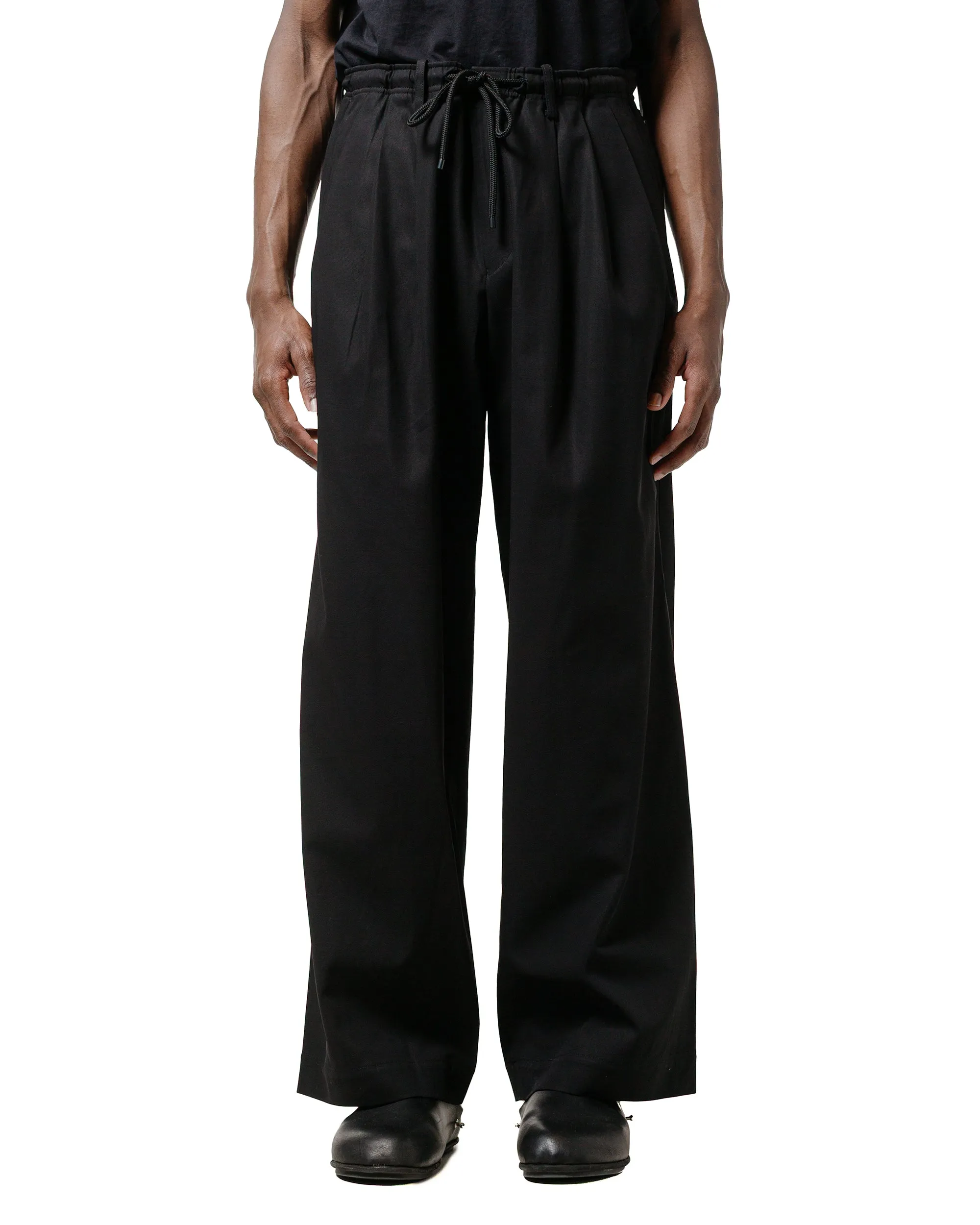 Make A Statement Markaware Triple Pleated Easy Trousers Organic Giza Voile Yarn Twill Black