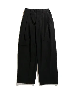 Hook-And-Eye Detail Comfortable Elastic Elastic Elastic High Ssstein Wide Easy Trousers Nylon Black