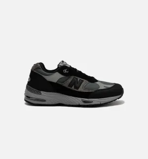 991V1 Made In Uk Mens Lifestyle Shoe - Black/Grey Slip-On Mary Janes Raised Pattern