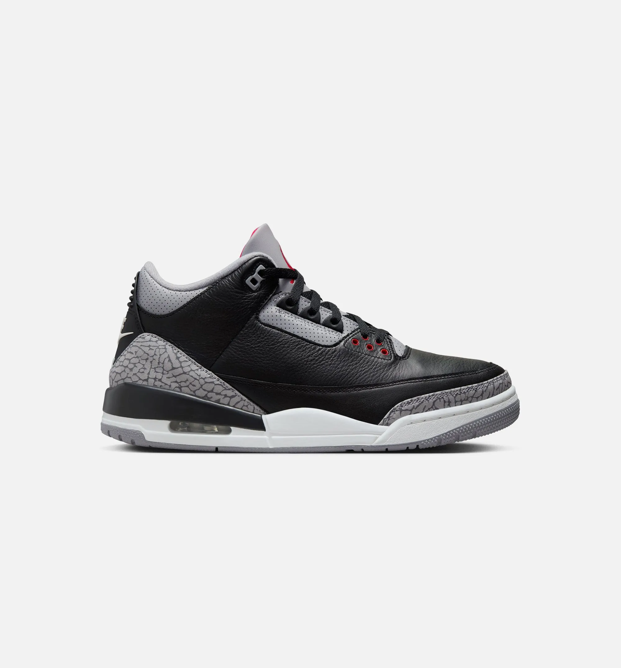 Shock - Absorbing Slippers Padded Backstay Pad Air Jordan 3 Retro Black Cement Mens Lifestyle Shoe - Black/Fire Red/Cement Grey/Summit White