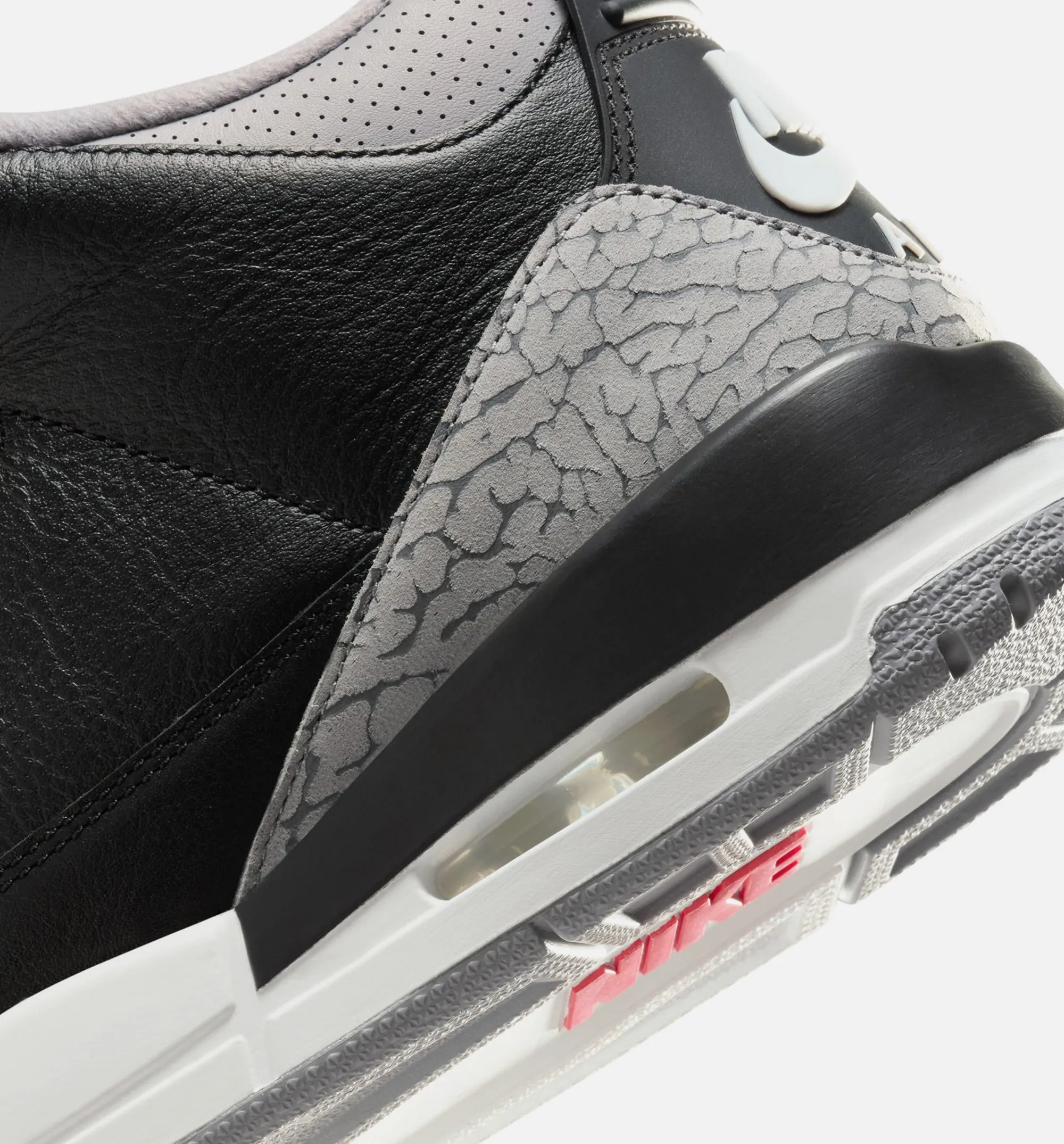 Cut Out Air Jordan 3 Retro Black Cement Mens Lifestyle Shoe - Black/Fire Red/Cement Grey/Summit White