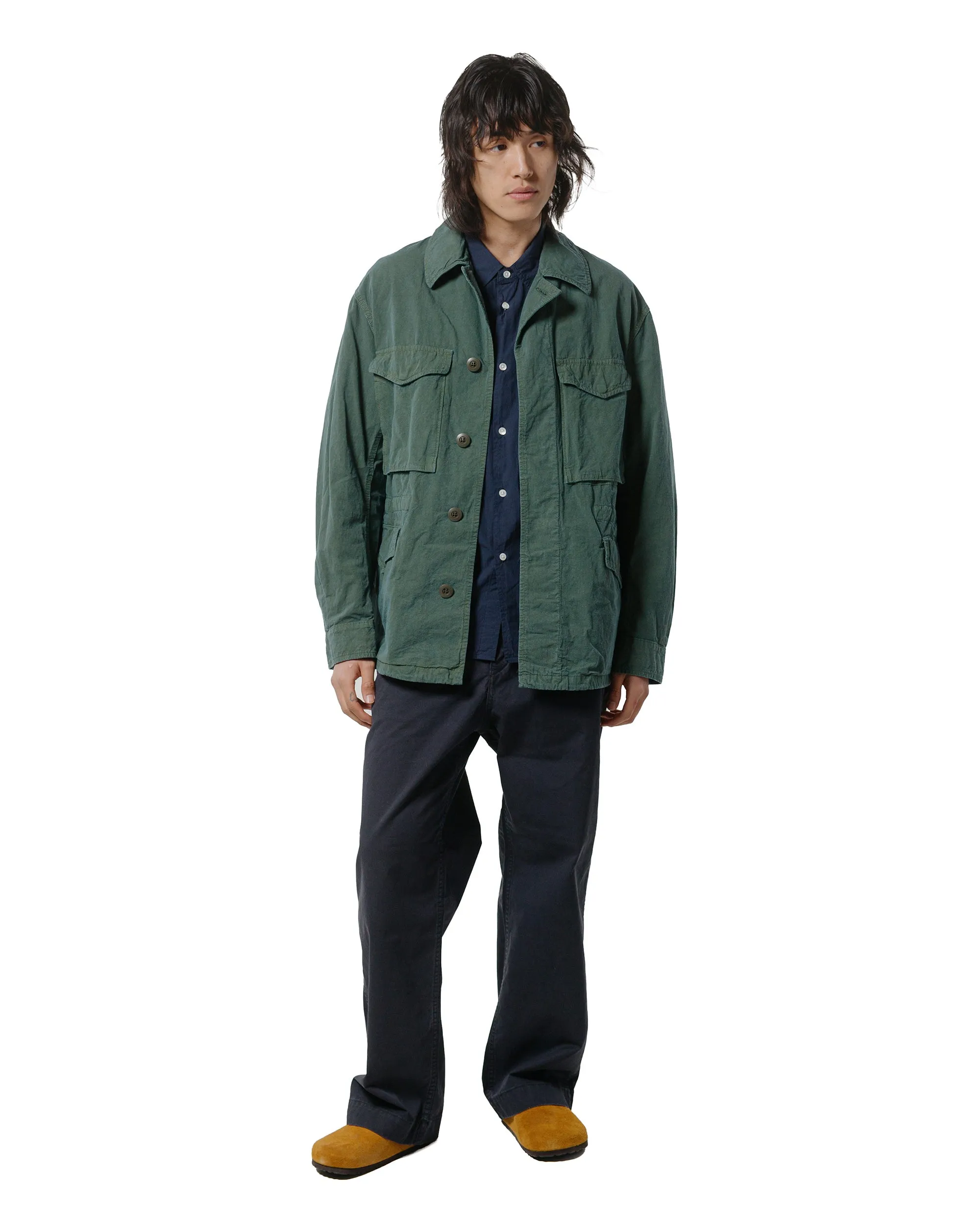 Sage De Cret Cotton Chino Cloth Baggy Pants Navy Safari Style Anti-Asteroid Impact