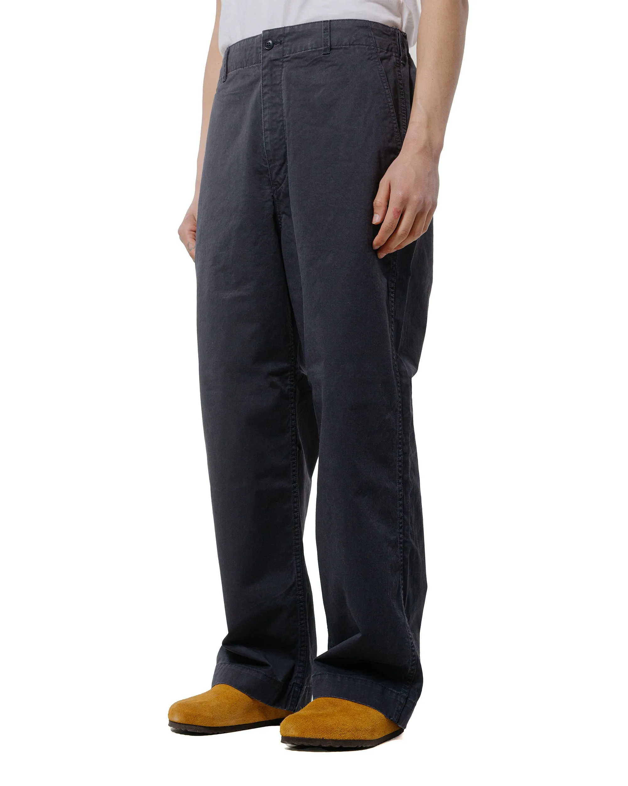 Quick Drying Ability Sage De Cret Cotton Chino Cloth Baggy Pants Navy