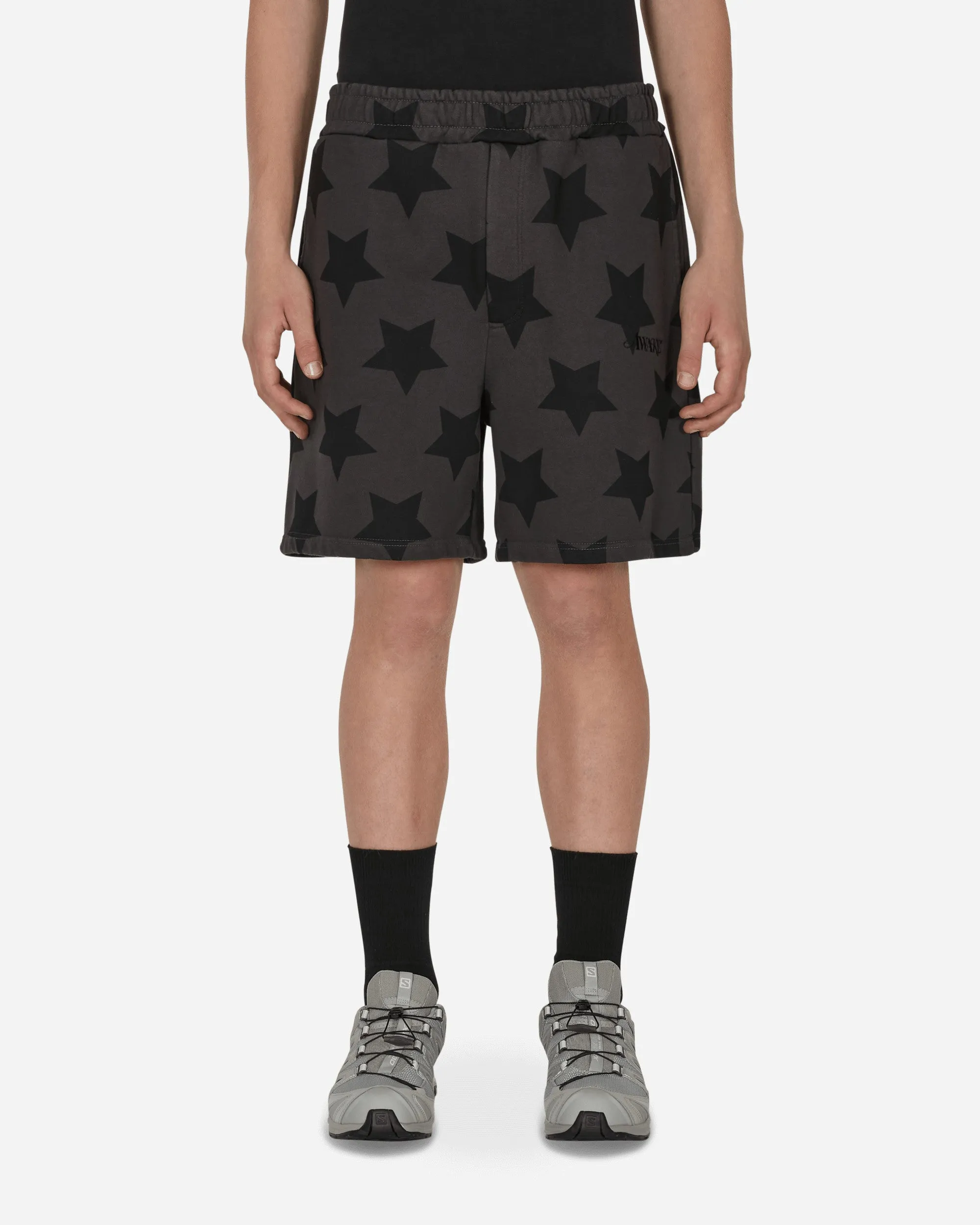 Anti-Impact Comfortable Stand Star Printed Sweatshorts Grey