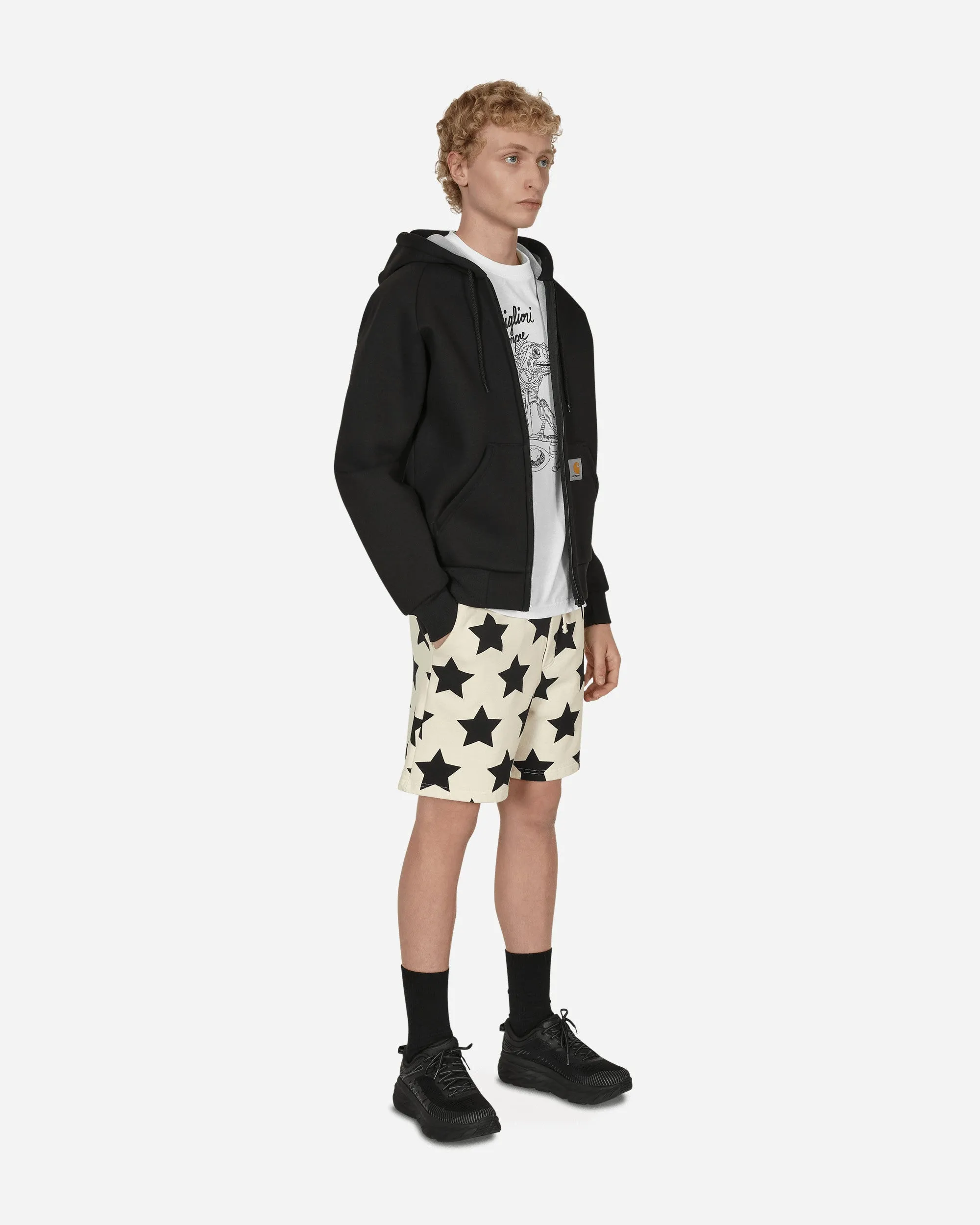 Star Printed Sweatshorts White Warranty Soft Stretch