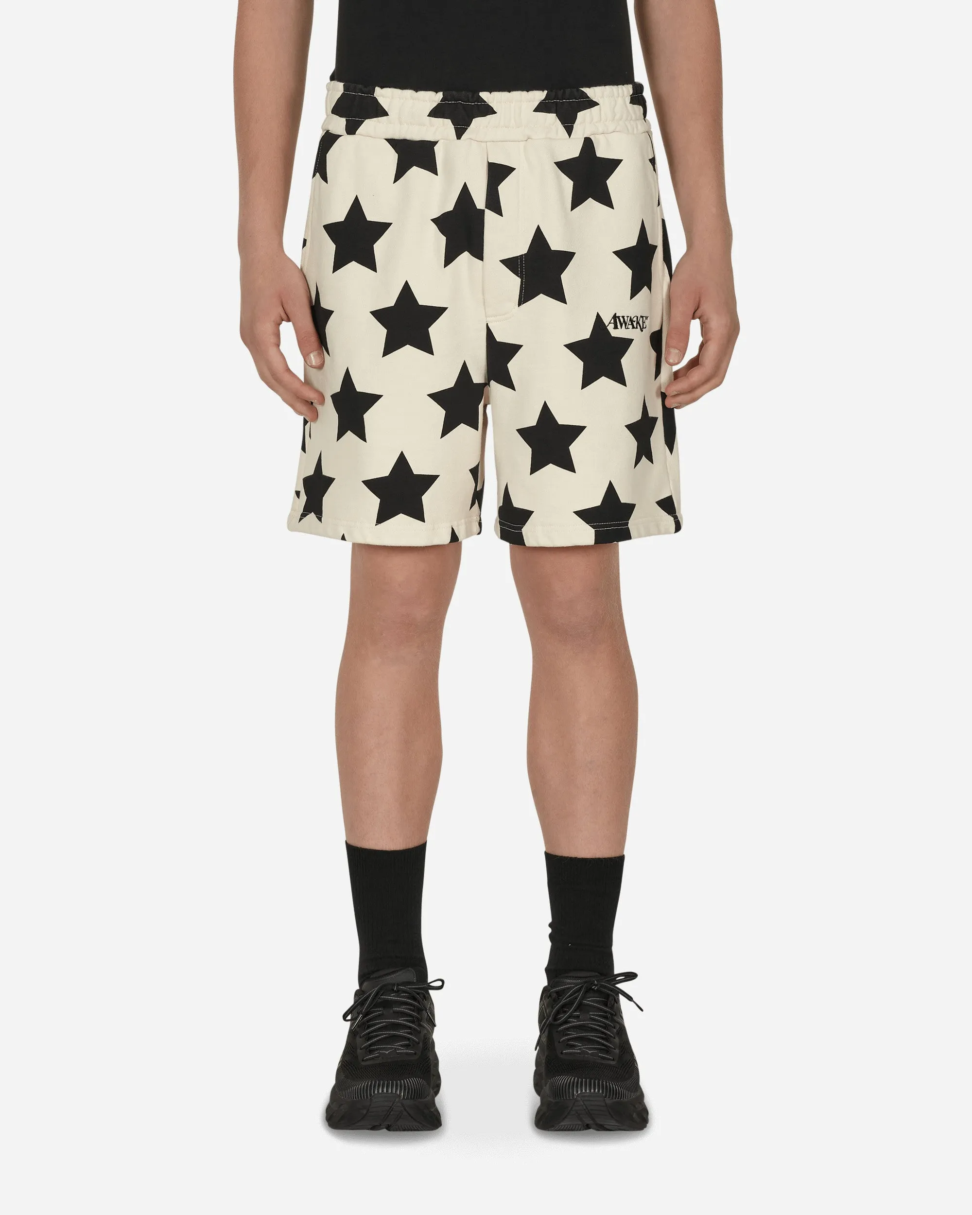 Star Printed Sweatshorts White Backpack Straps Bras