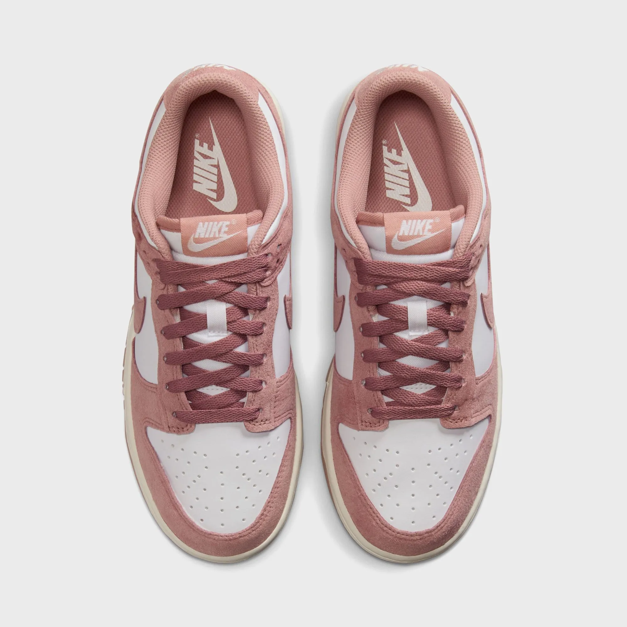 EVA Outsole Effective Shock Absorbing Midsole Nike Wmns Dunk Low - White / Particle Pink / Sail / Metallic Silver
