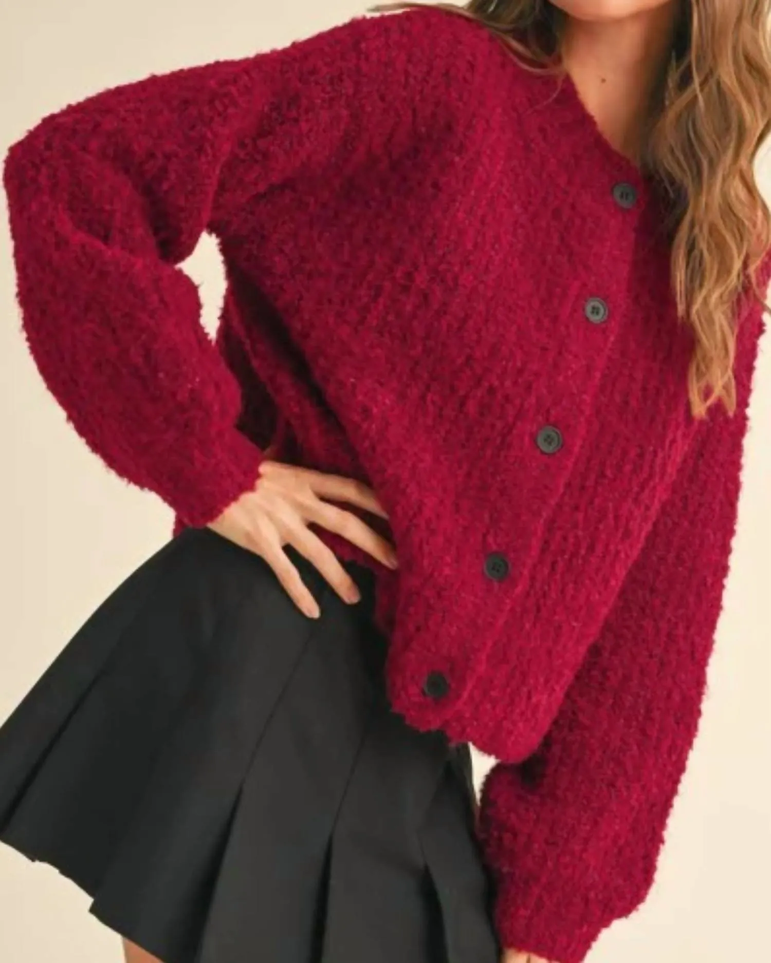Cardigan à boutons Stella en rouge
