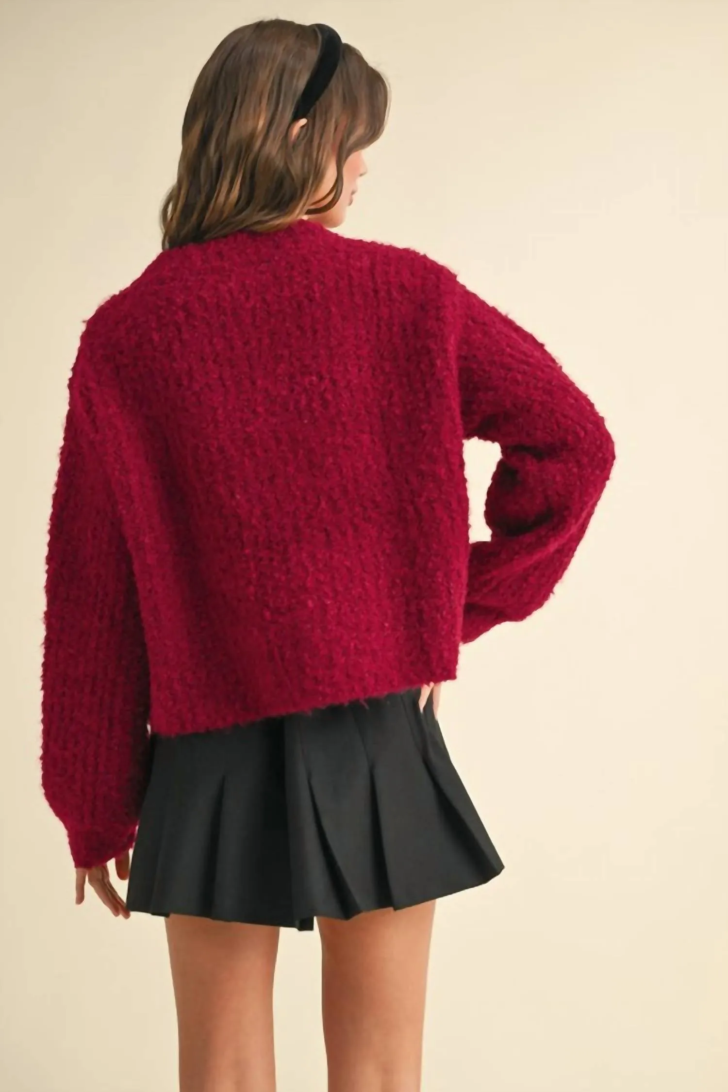 Cardigan à boutons Stella en rouge