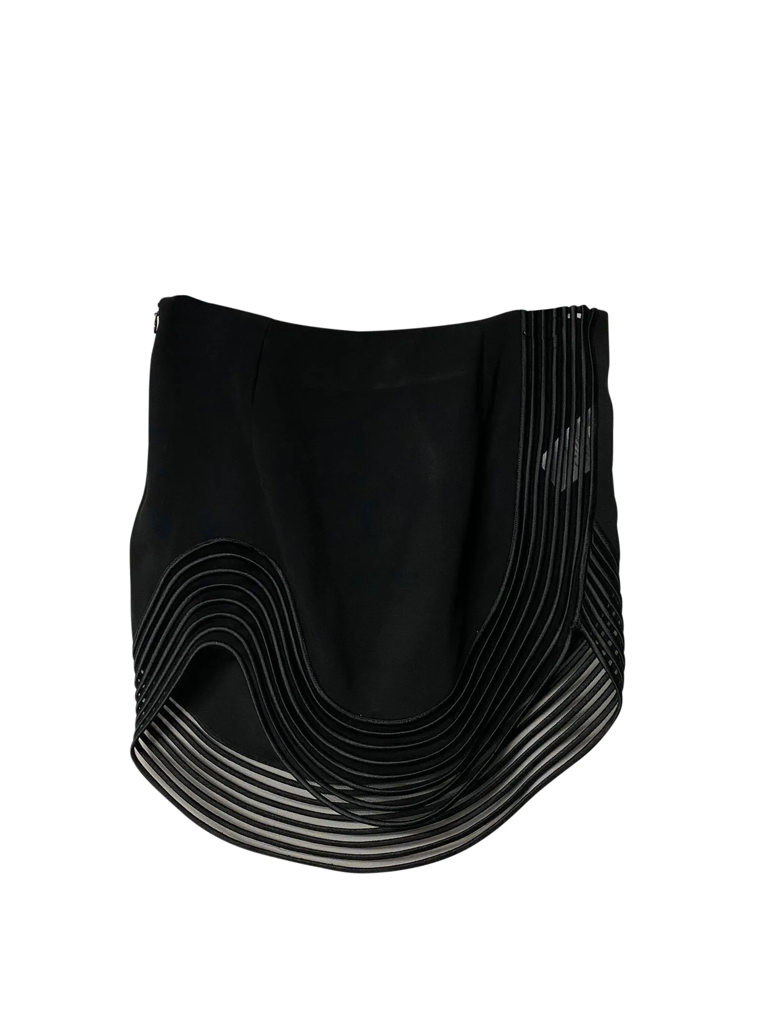 Jupe tuyau ondulé Rib Wave de Stella McCartney en rayonne noire