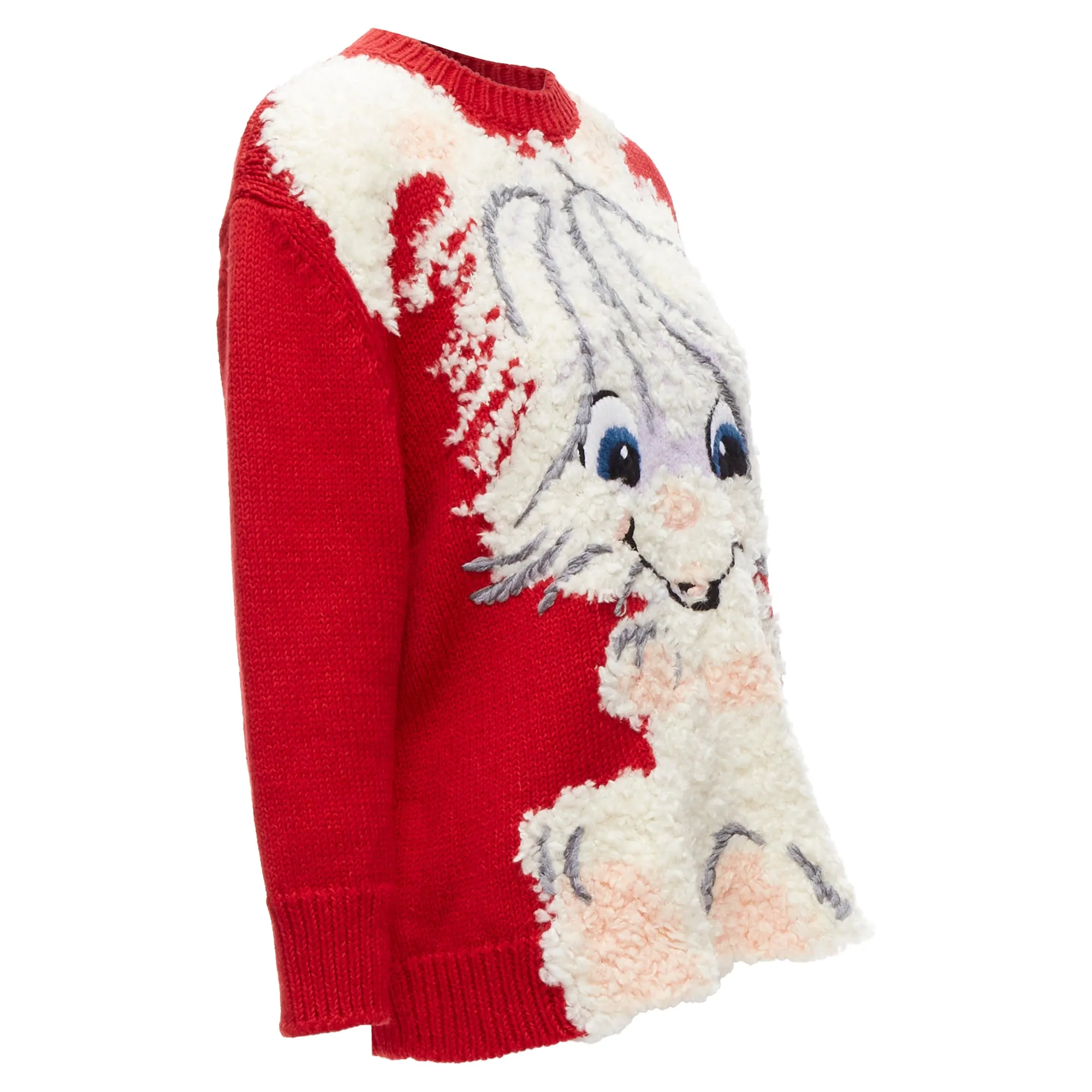 Pull en laine et coton texturé avec motif lapin Stella McCartney