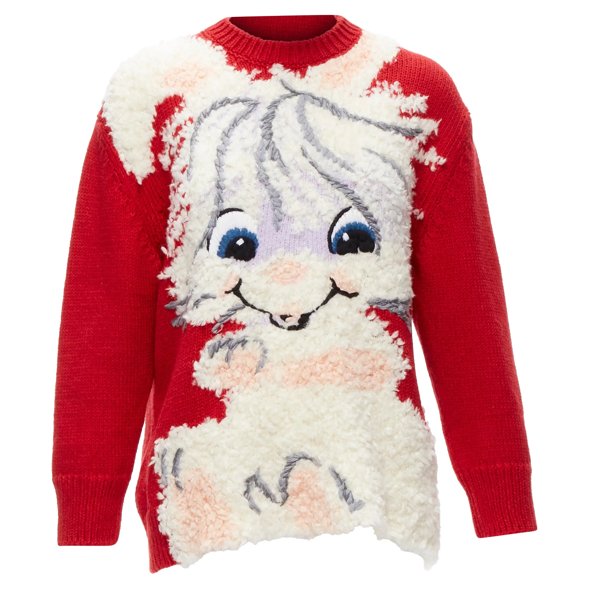 Pull en laine et coton texturé avec motif lapin Stella McCartney