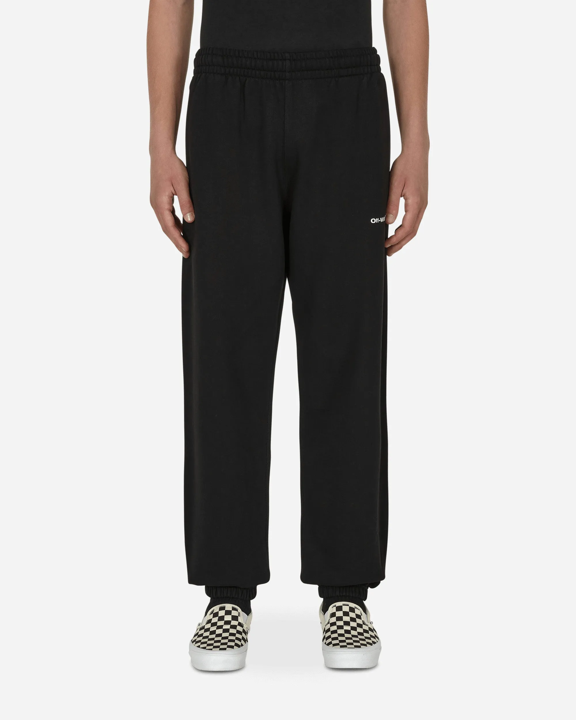 Wave Outline Diag Slim Sweatpants Black Technological History