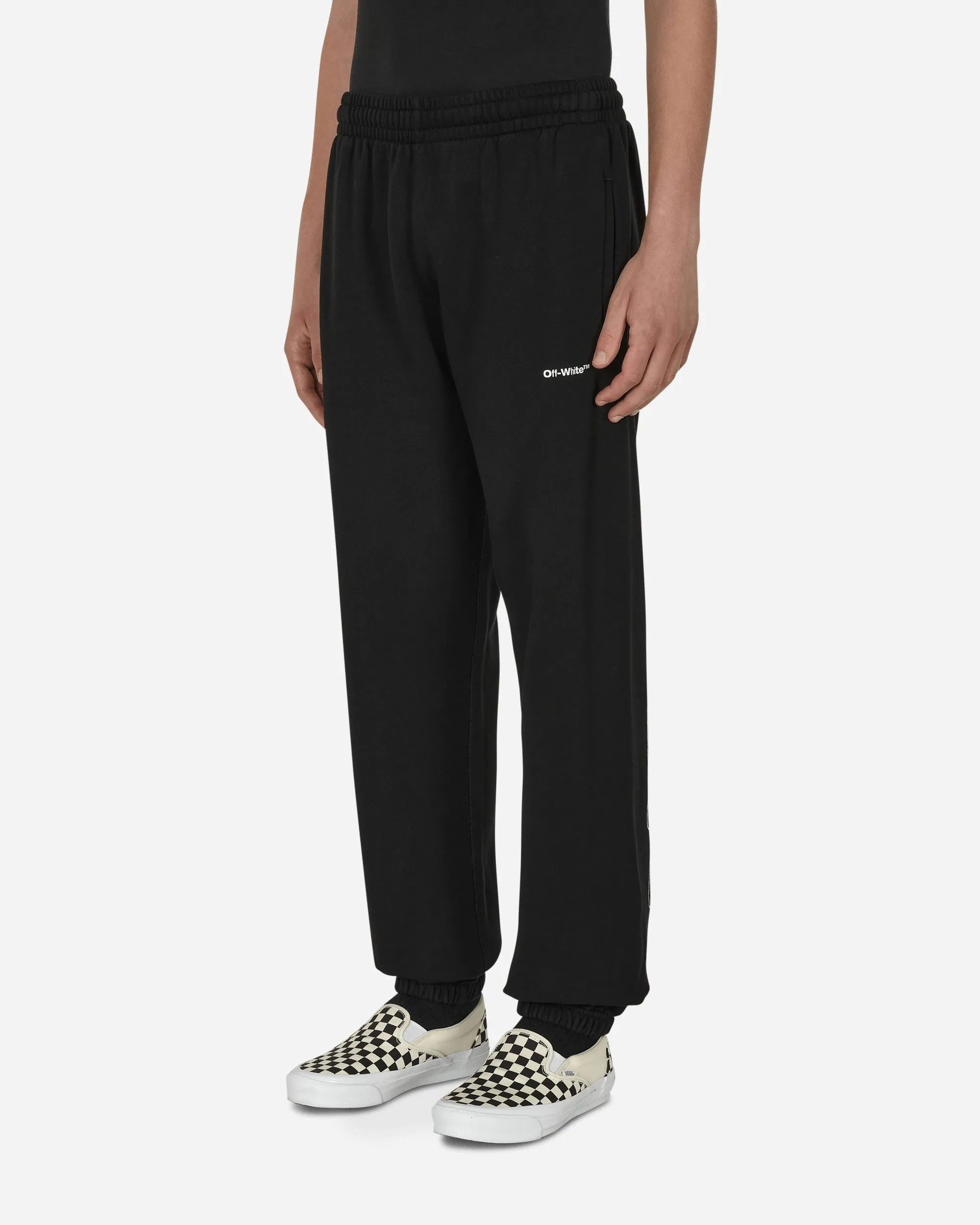 Wave Outline Diag Slim Sweatpants Black Moisture - Evaporating Lofty