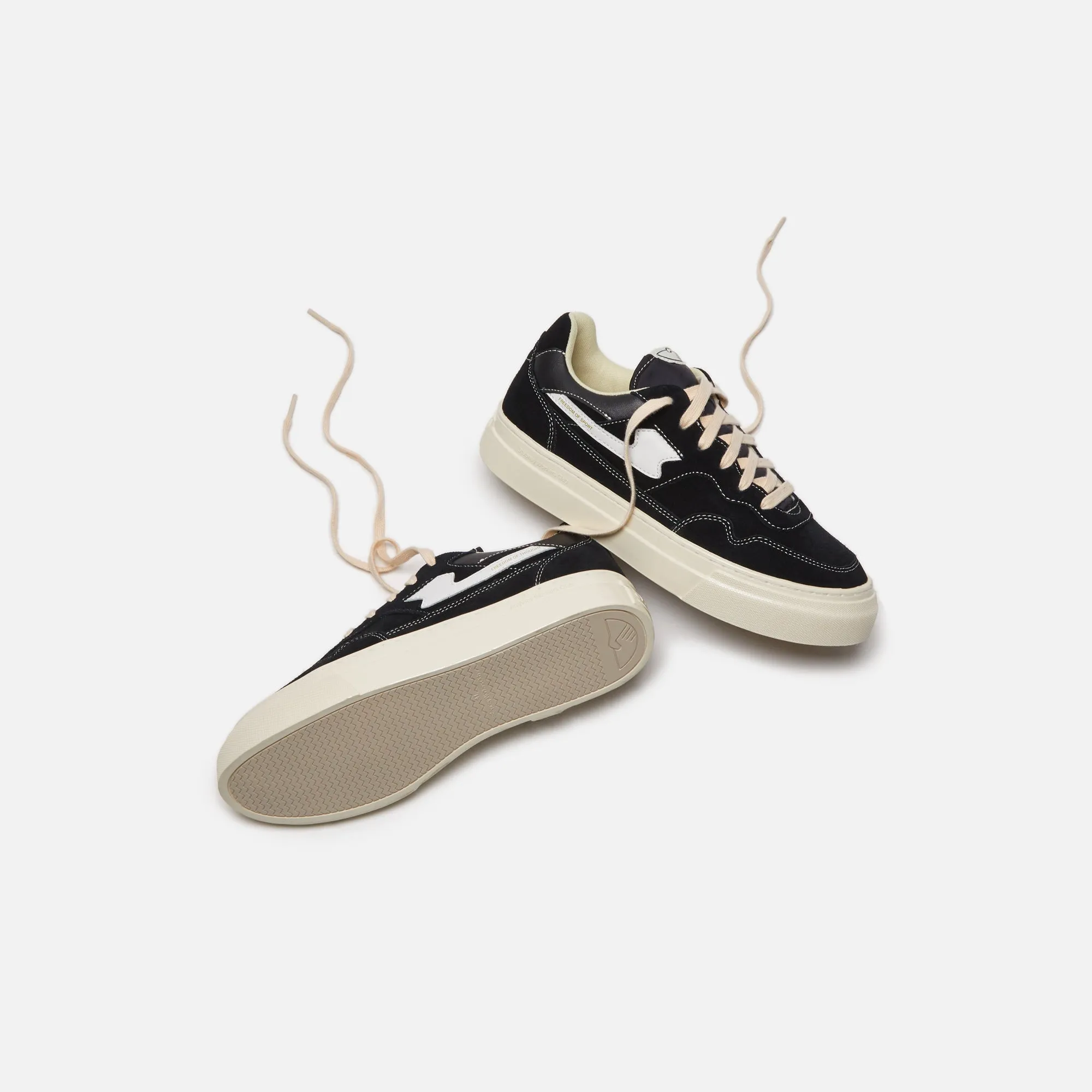 Adjustable Strapping Function Stepney Workers Club Pearl S-Strike Suede - Black / White