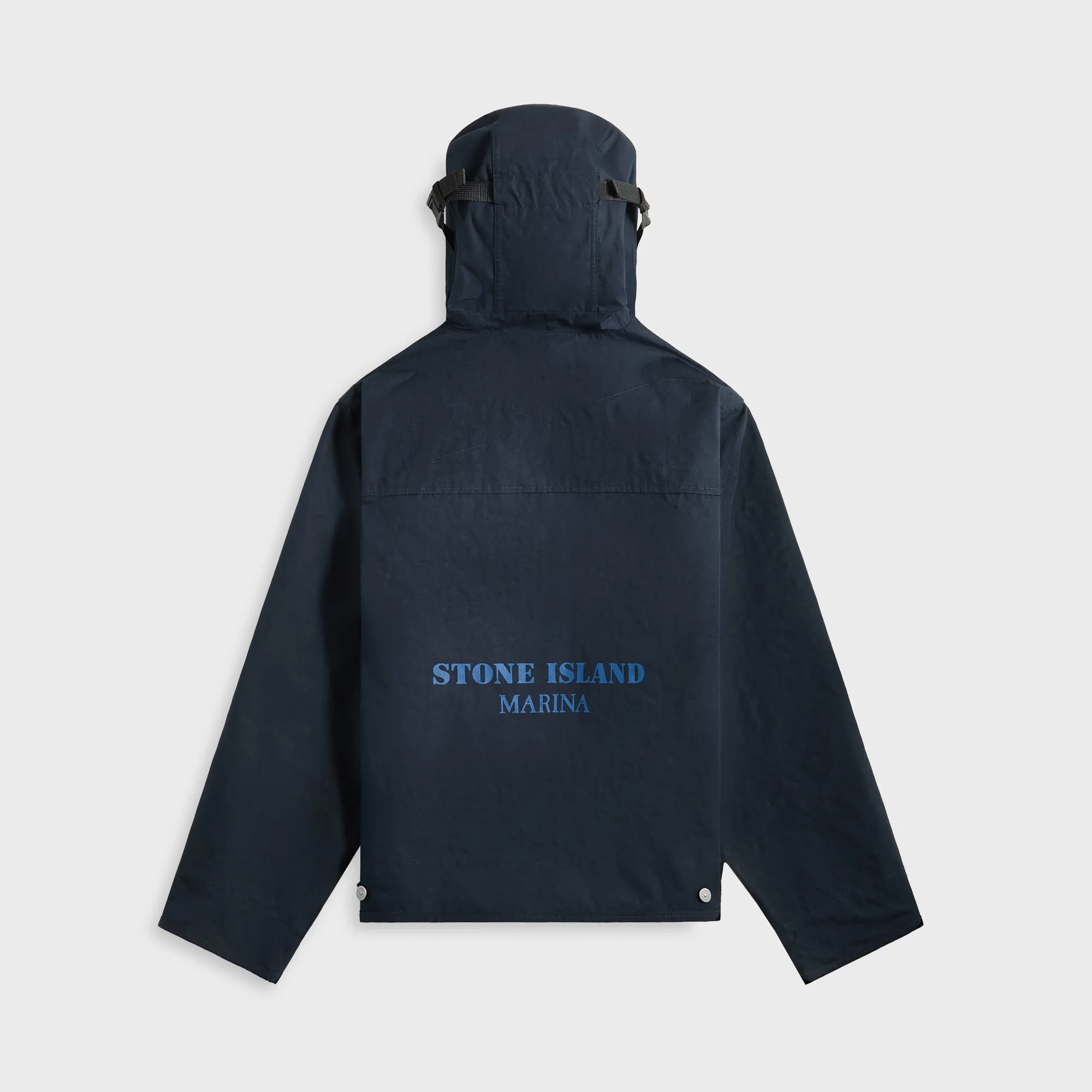 Supportive Neckline Comfortable Travel Gear Stone Island Aluminum Tela Marina Short Parka - Navy Blue