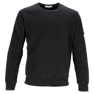 Pull Stone Island avec badge boussole en coton noir