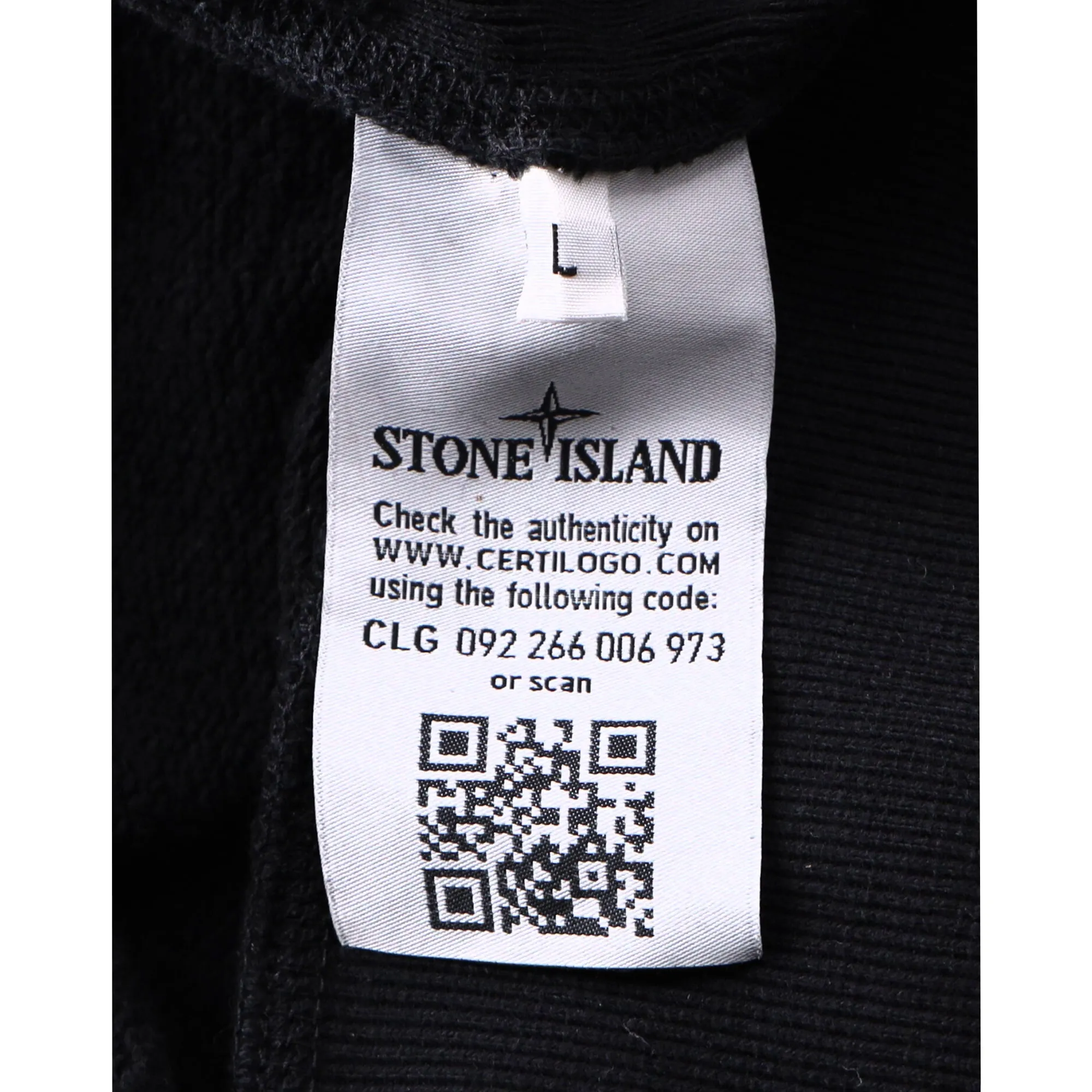 Pull Stone Island avec badge boussole en coton noir