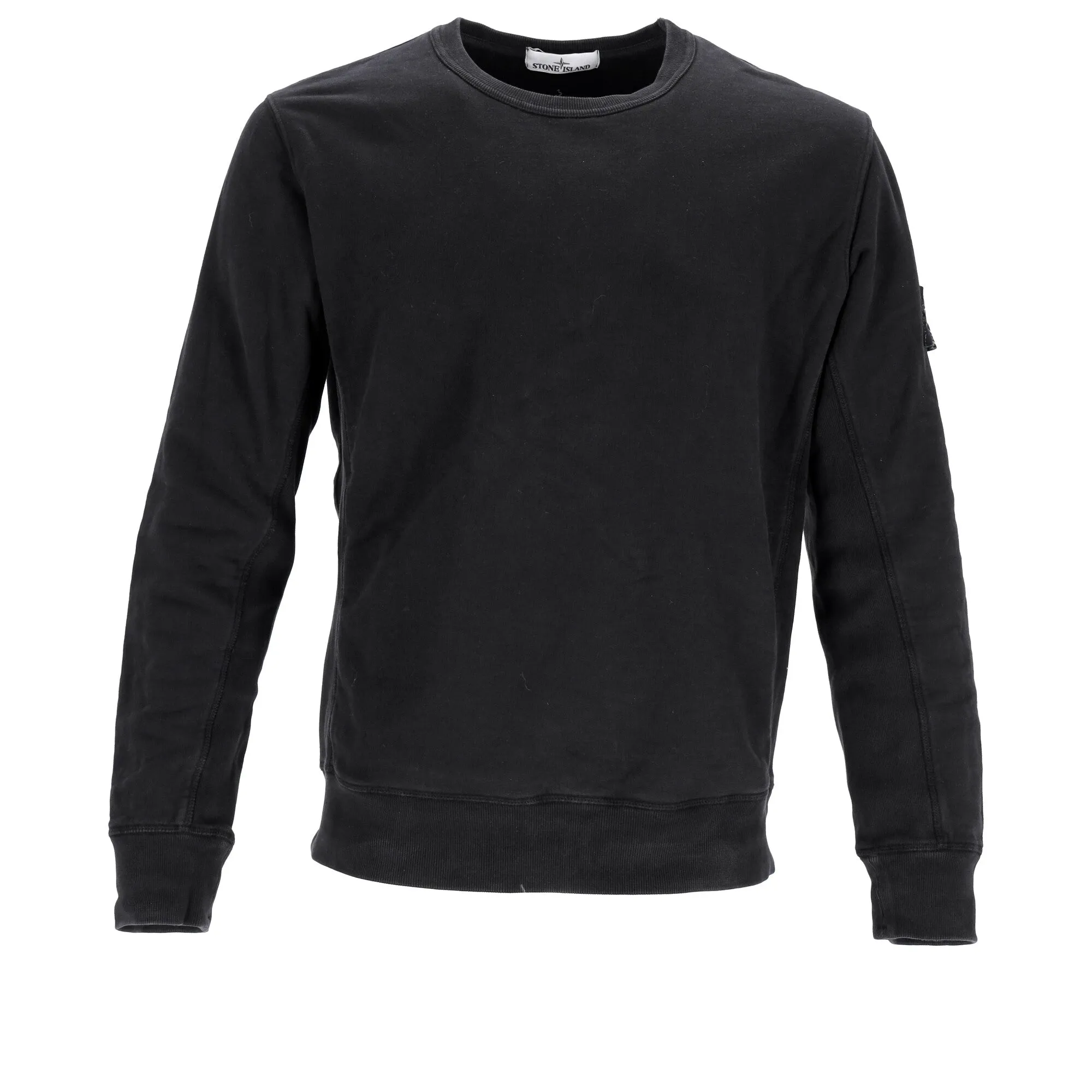 Pull Stone Island avec badge boussole en coton noir