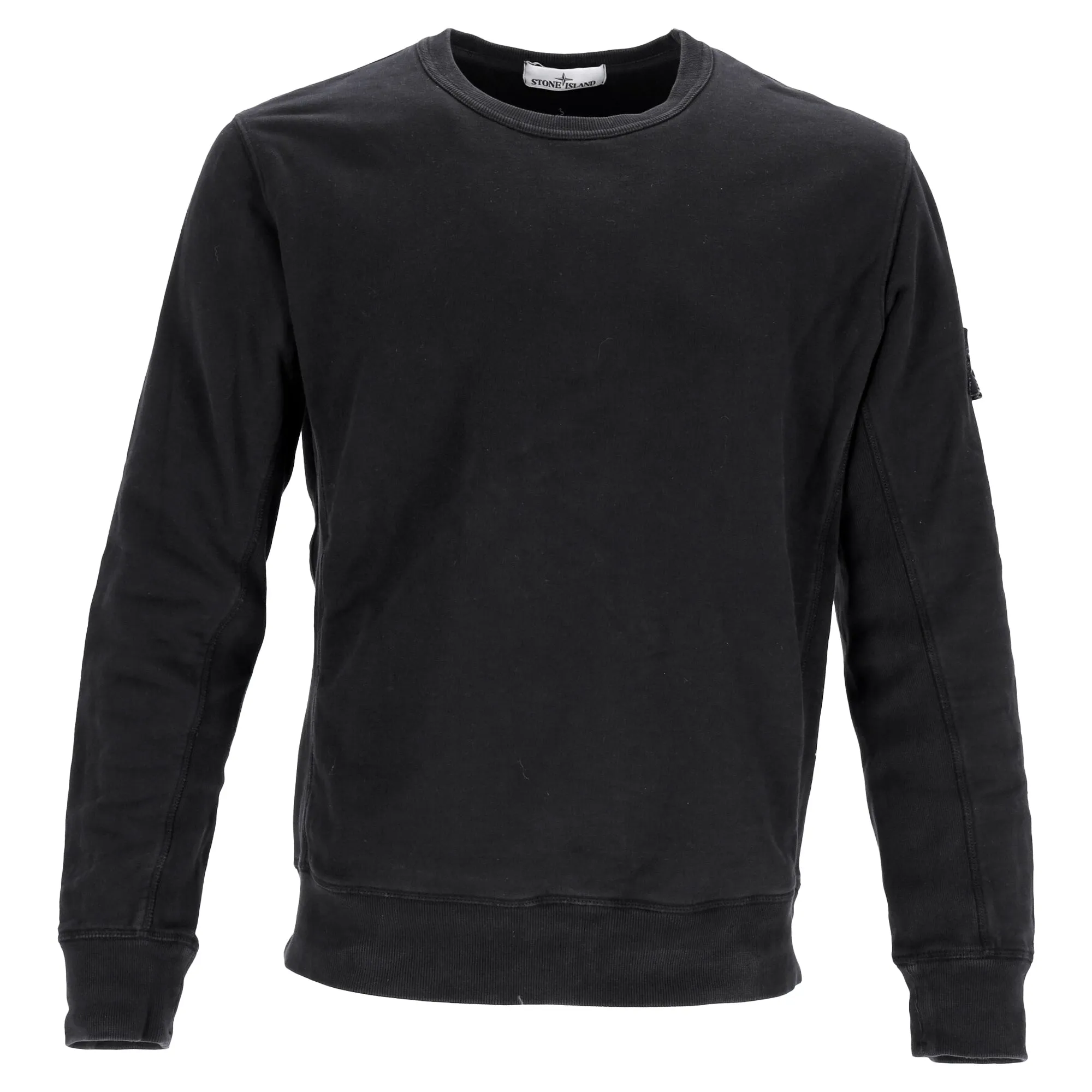 Pull Stone Island avec badge boussole en coton noir