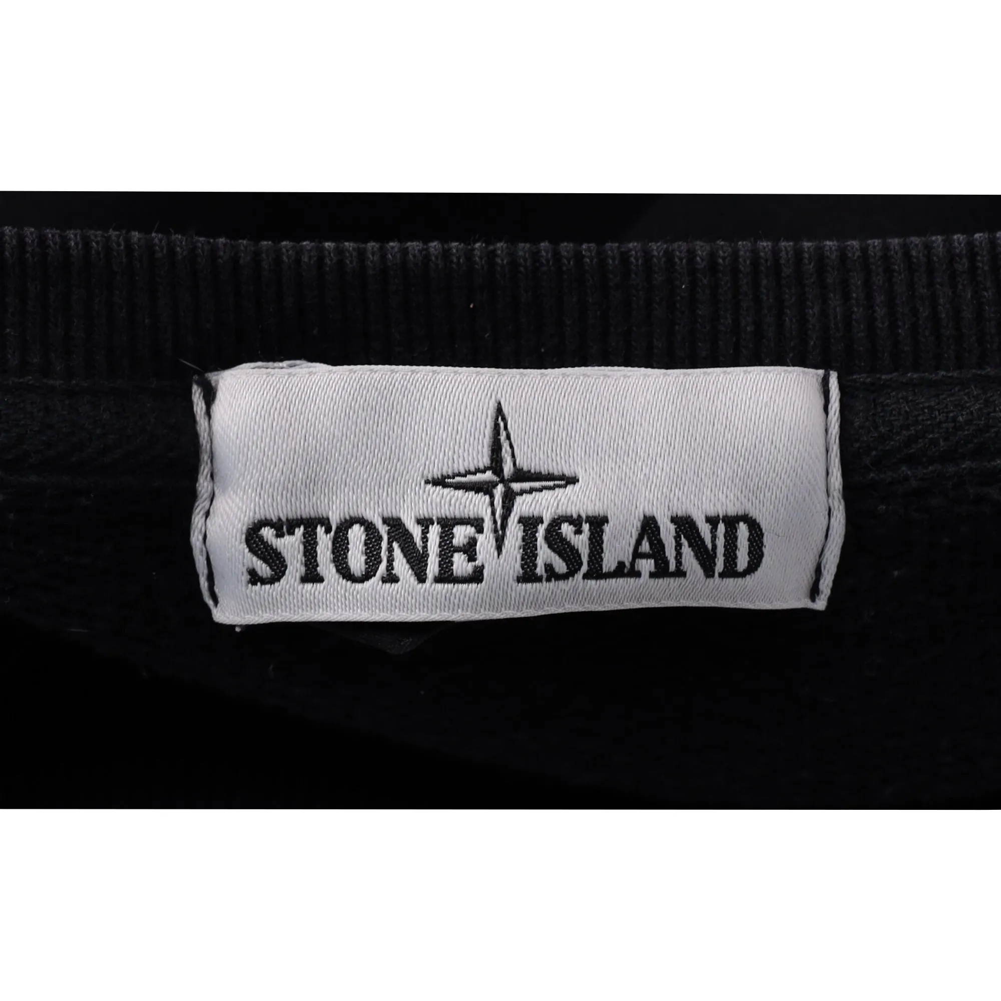 Pull Stone Island avec badge boussole en coton noir