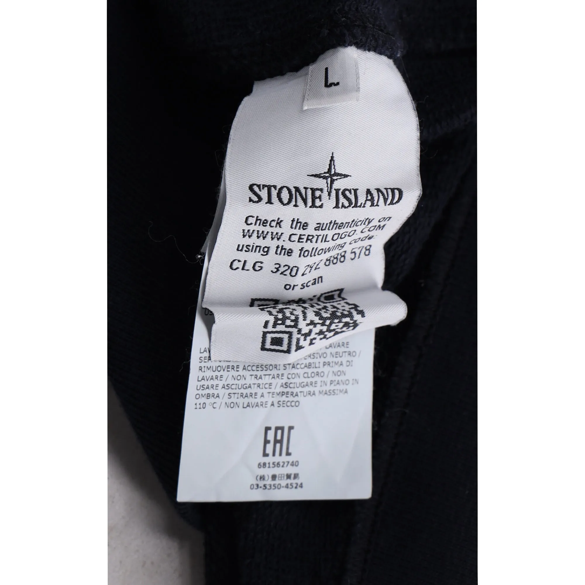 Pull Stone Island avec badge boussole en coton bleu marine