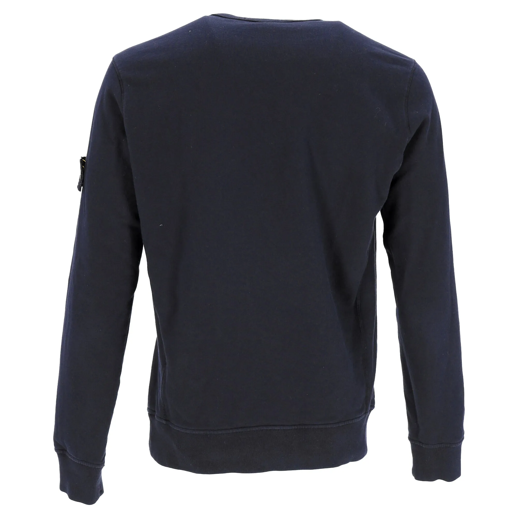 Pull Stone Island avec badge boussole en coton bleu marine