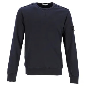 Pull Stone Island avec badge boussole en coton bleu marine