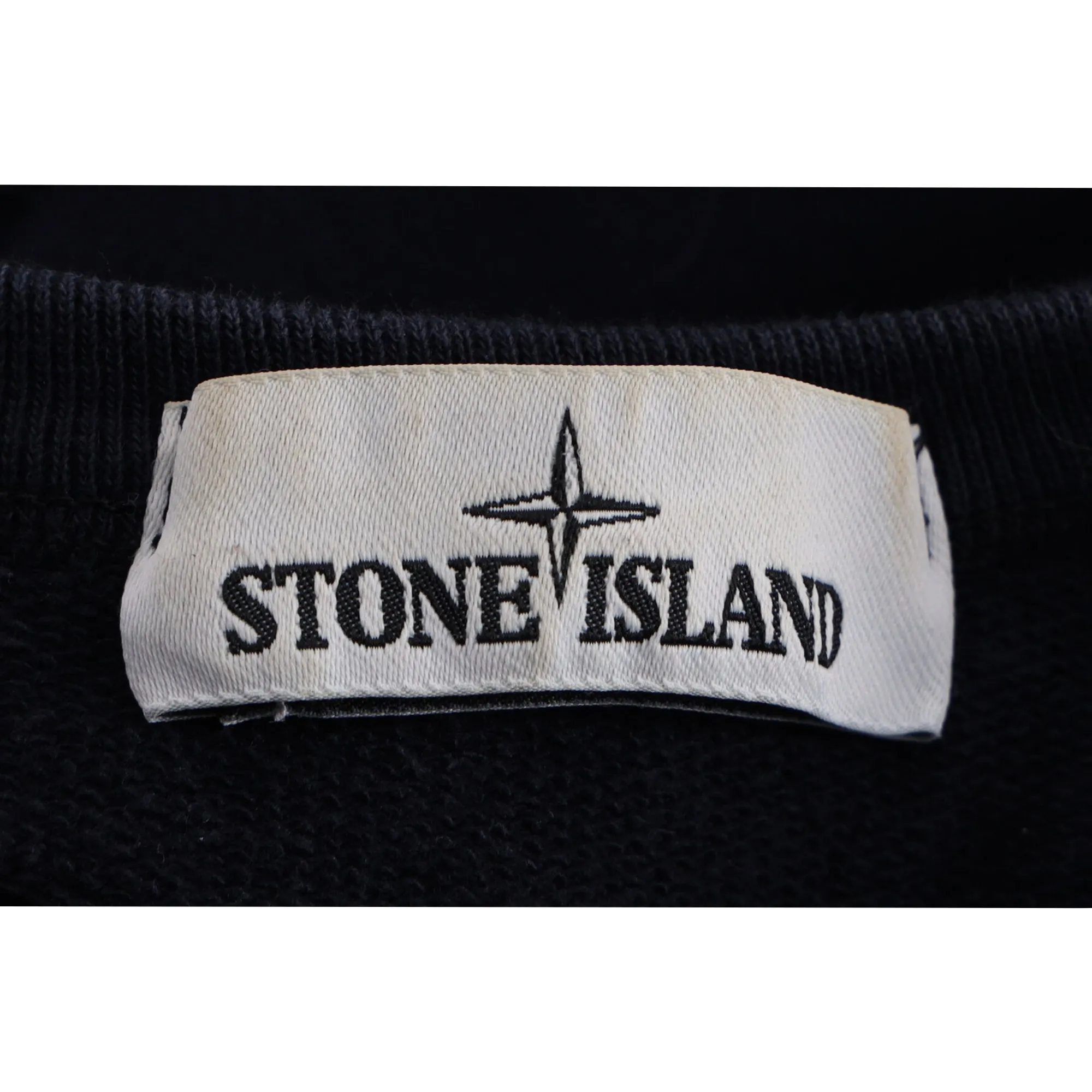 Pull Stone Island avec badge boussole en coton bleu marine