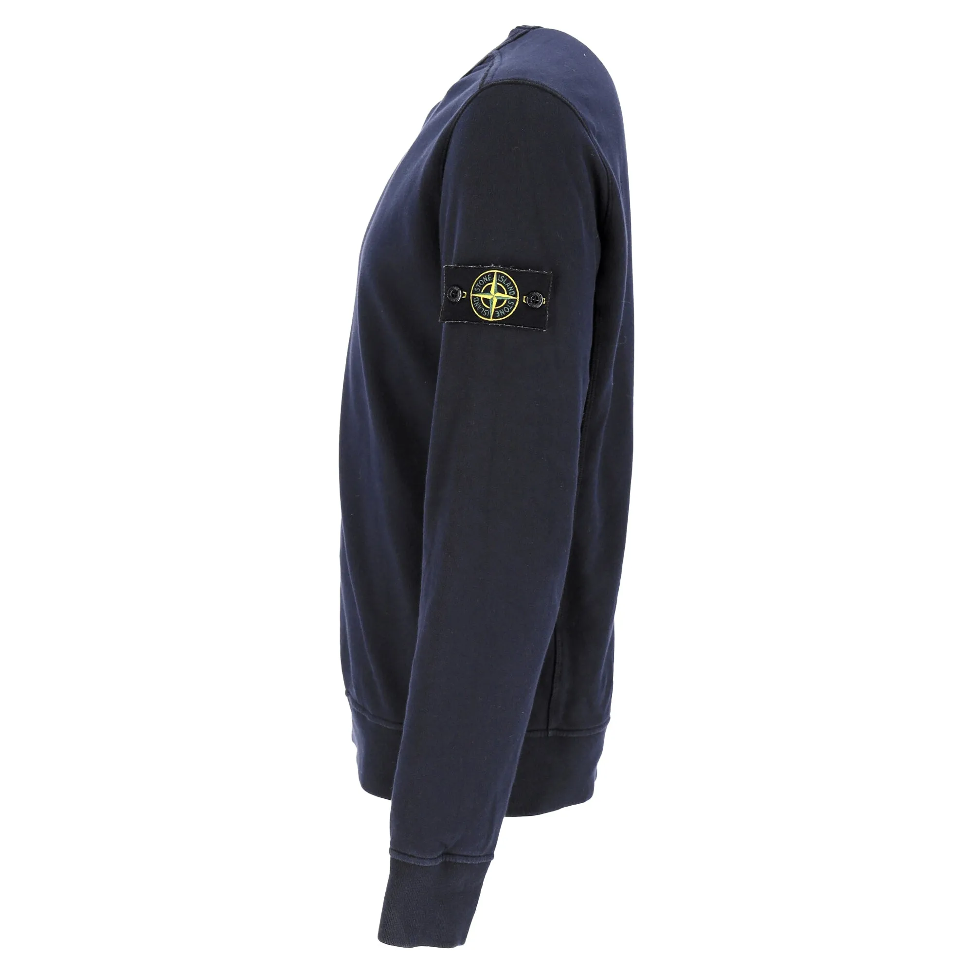 Pull Stone Island avec badge boussole en coton bleu marine