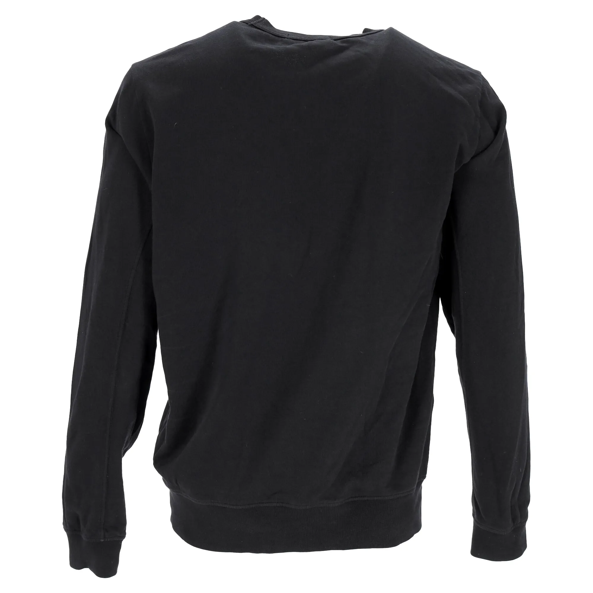 Pull en coton noir avec écusson Stone Island