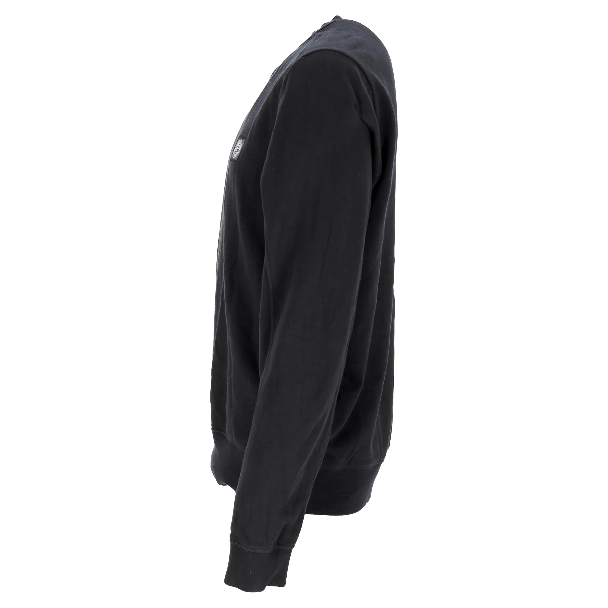 Pull en coton noir avec écusson Stone Island