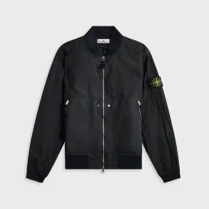 Stone Island Nylon Metal Watro-Tc Garment Dyed Nylon Bomber - Navy Blue Wide Support Design