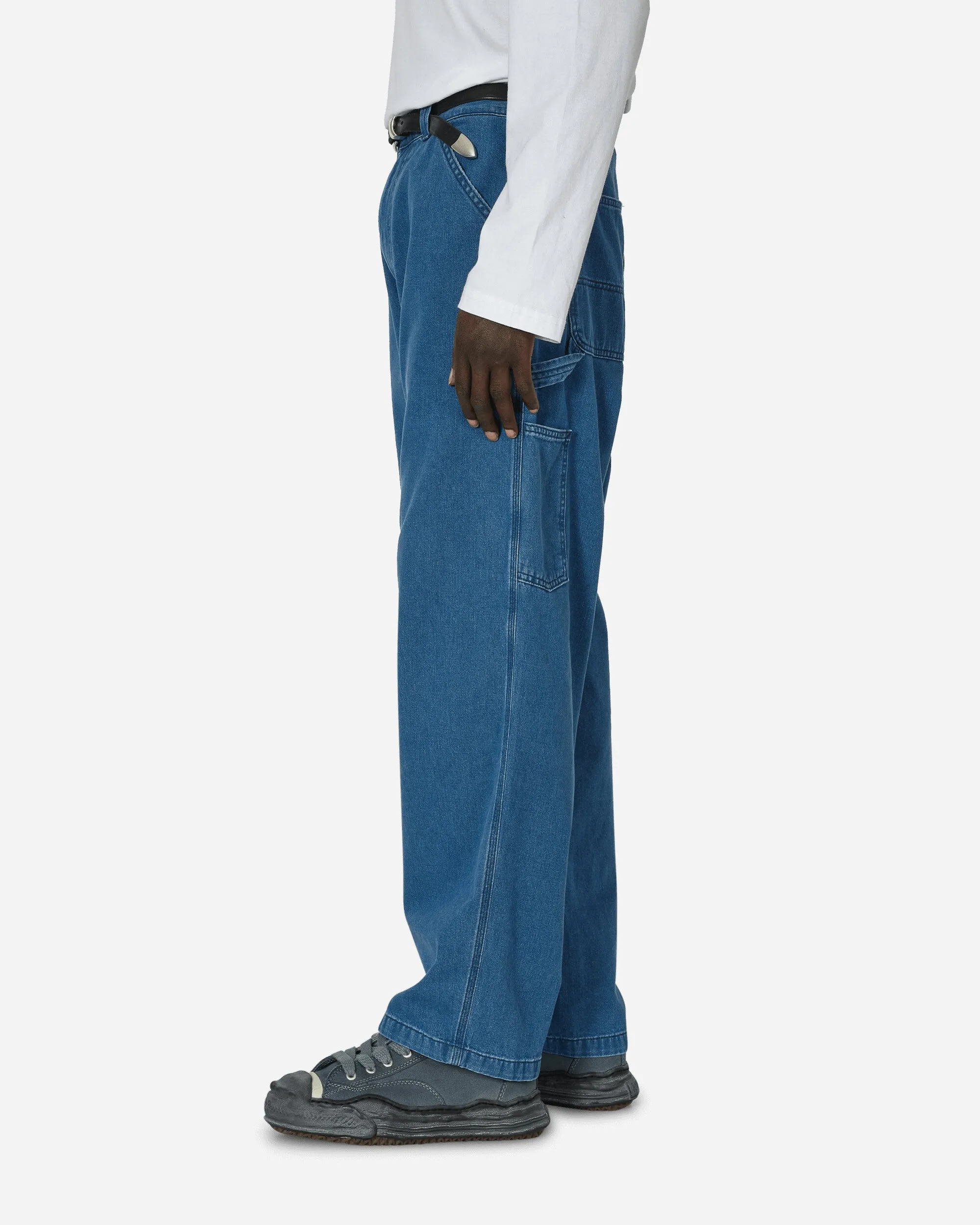Narrower Sustainable Style Single Knee Pants Blue