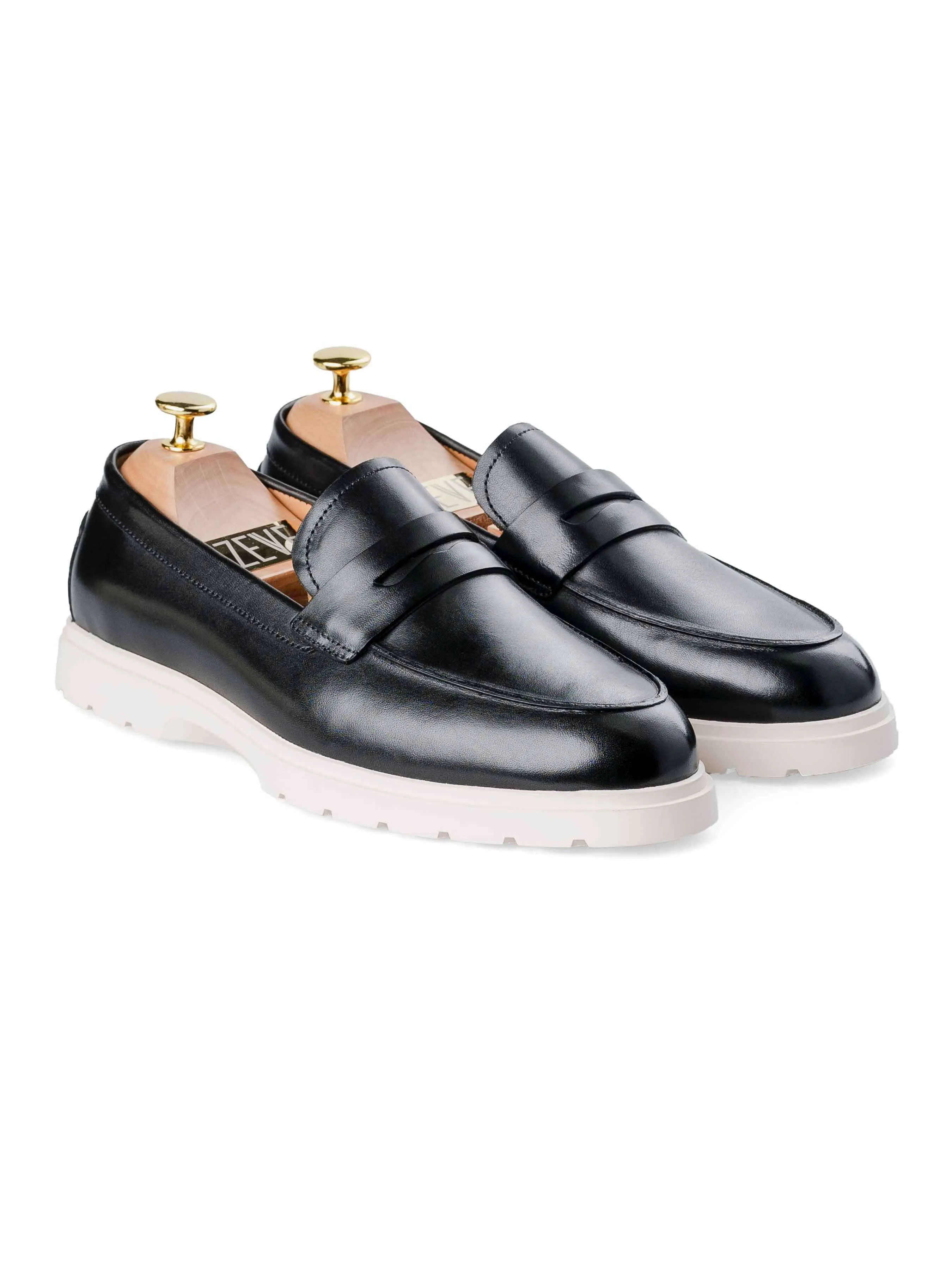 Penny Loafer - Solid Black (Chalk Sole) Great Value