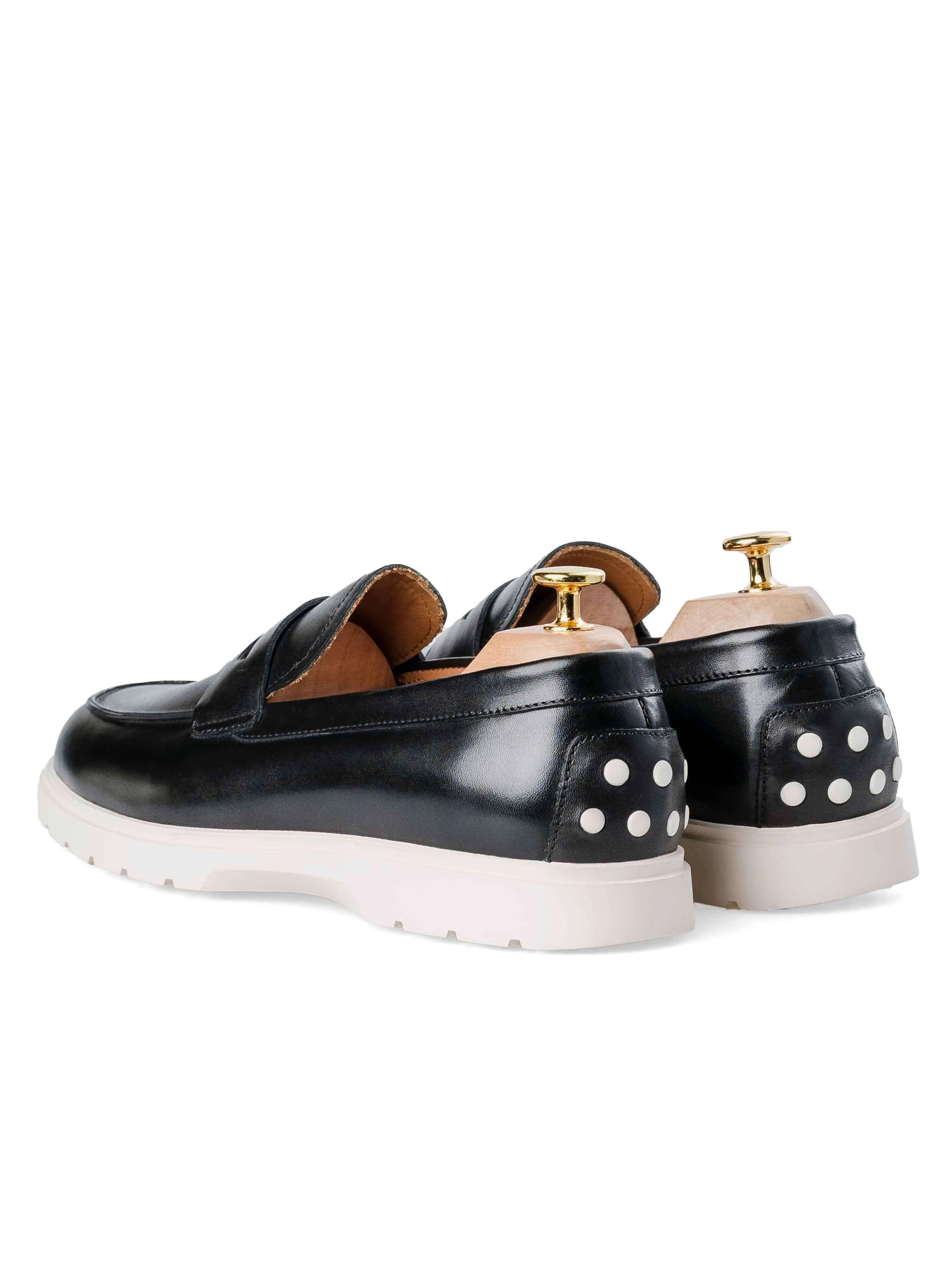 Walk with Purpose Stay in Motion Penny Loafer - Solid Black (Chalk Sole)