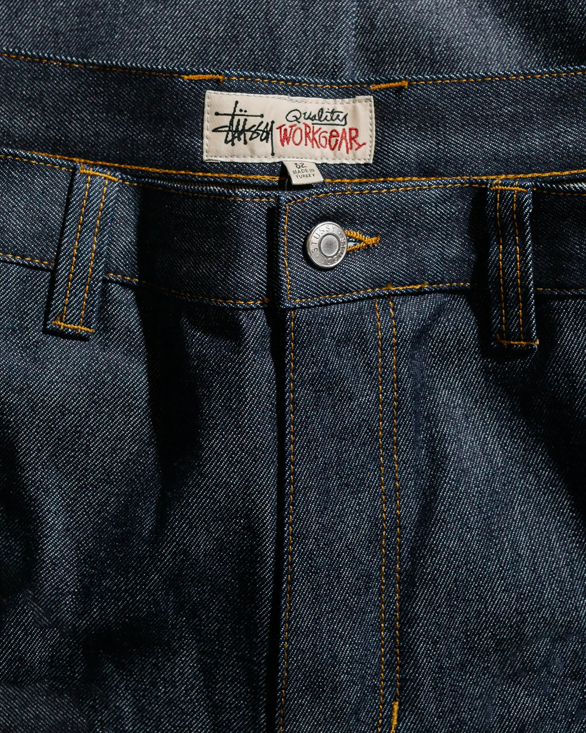 Stssy Carpenter Pant Denim Raw Indigo Shrink - Resistant Low Breathability