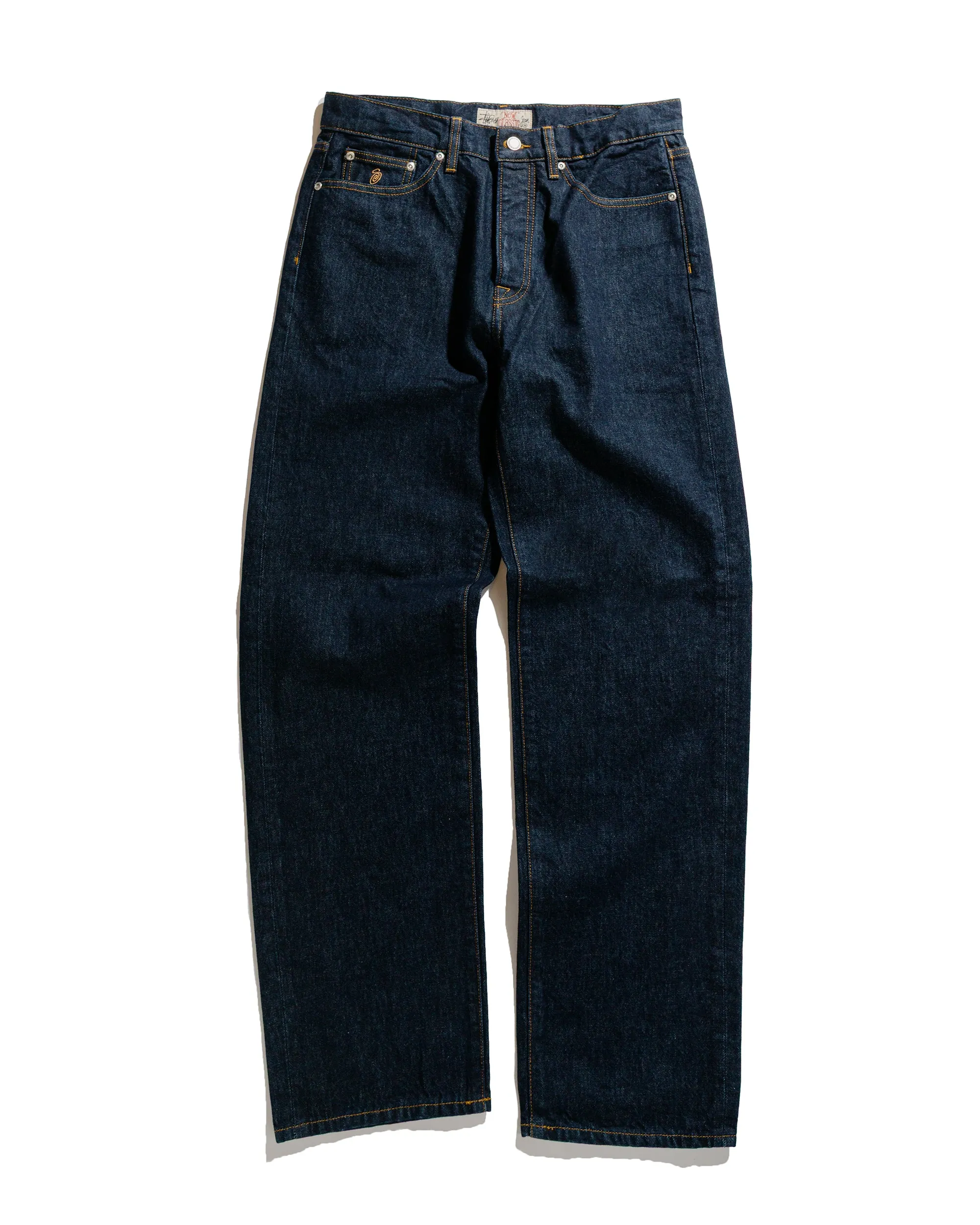 Stssy New Classic Jean Denim Rinsed Indigo Bush