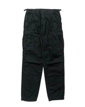 Banded Neck Associated Style Sage De Cret Lost & Found Cotton/Linen Back Satin Cargo Trouser Black