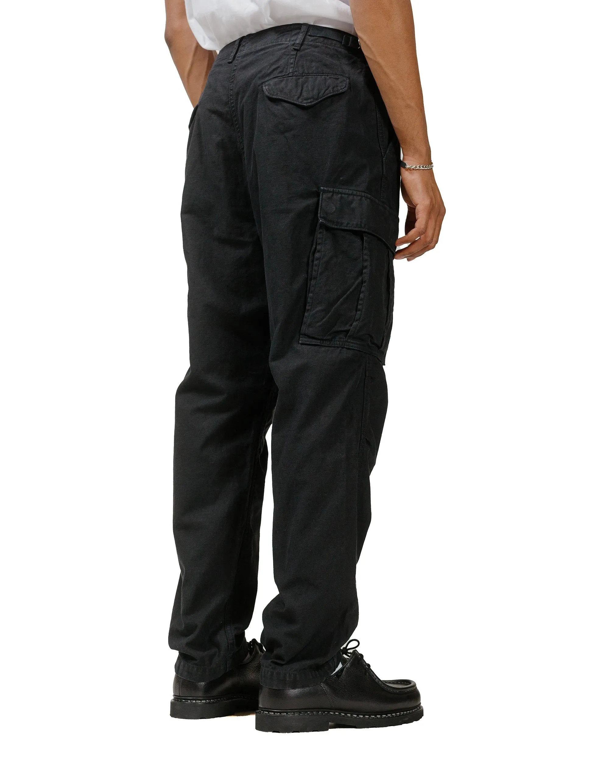 Sage De Cret Lost & Found Cotton/Linen Back Satin Cargo Trouser Black Upper Mermaiding
