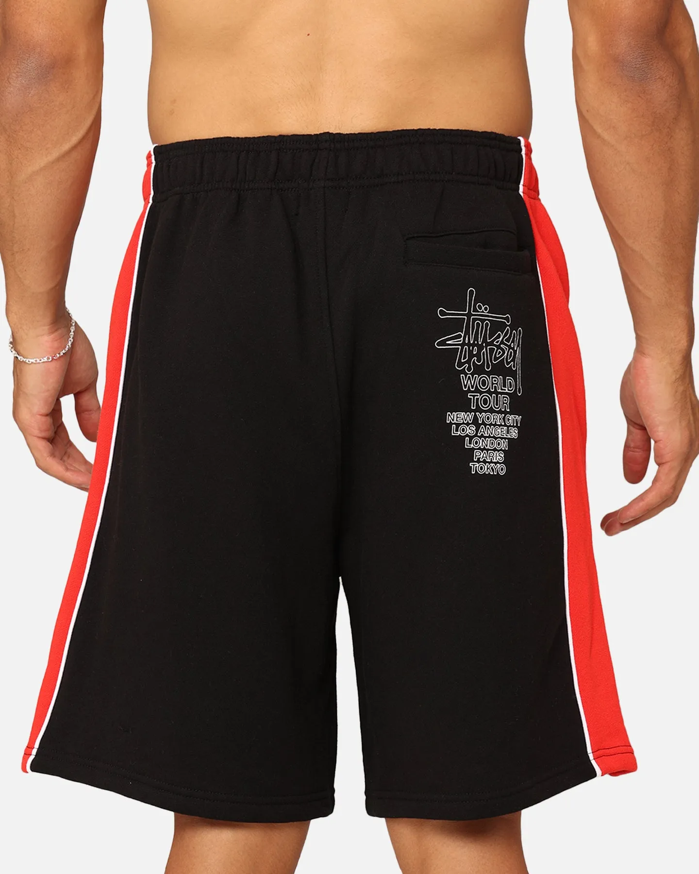 Stussy Shorts de Football à Panneaux Noir