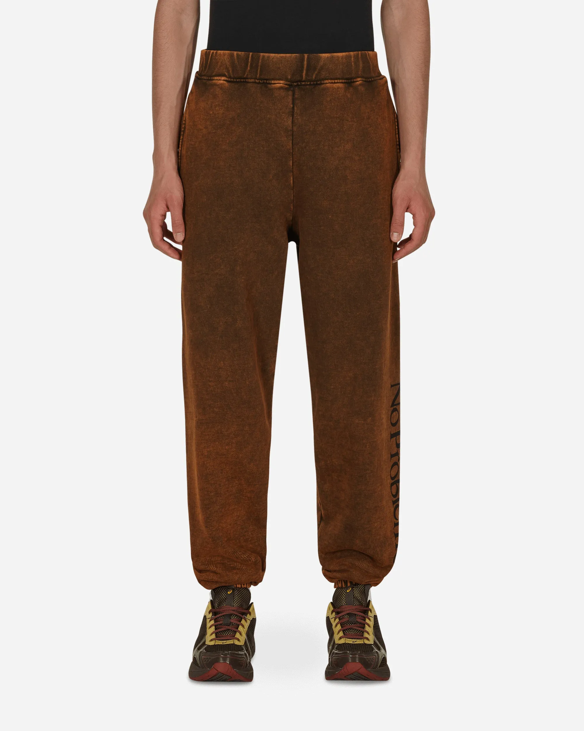Durable Polyester Comfortable Sports Wear Acid No Problemo Sweatpants Brown
