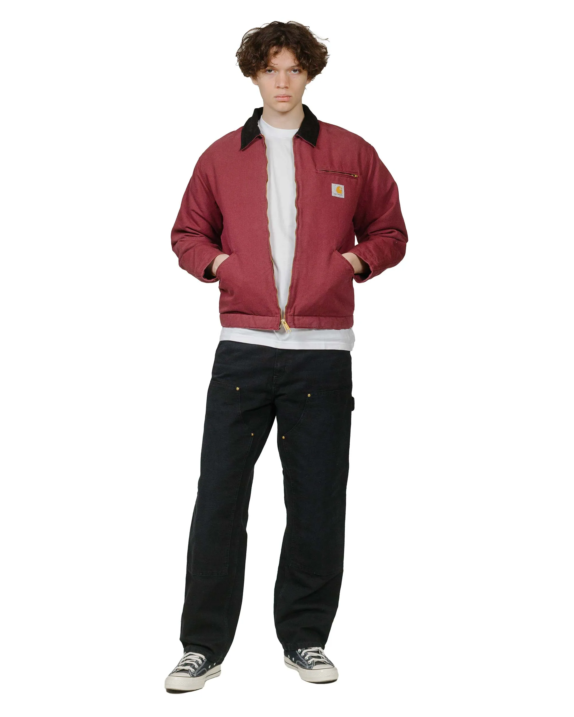 Sandpaper - Like Slim Design Carhartt W.I.P. Double Knee Pant Black Aged Canvas