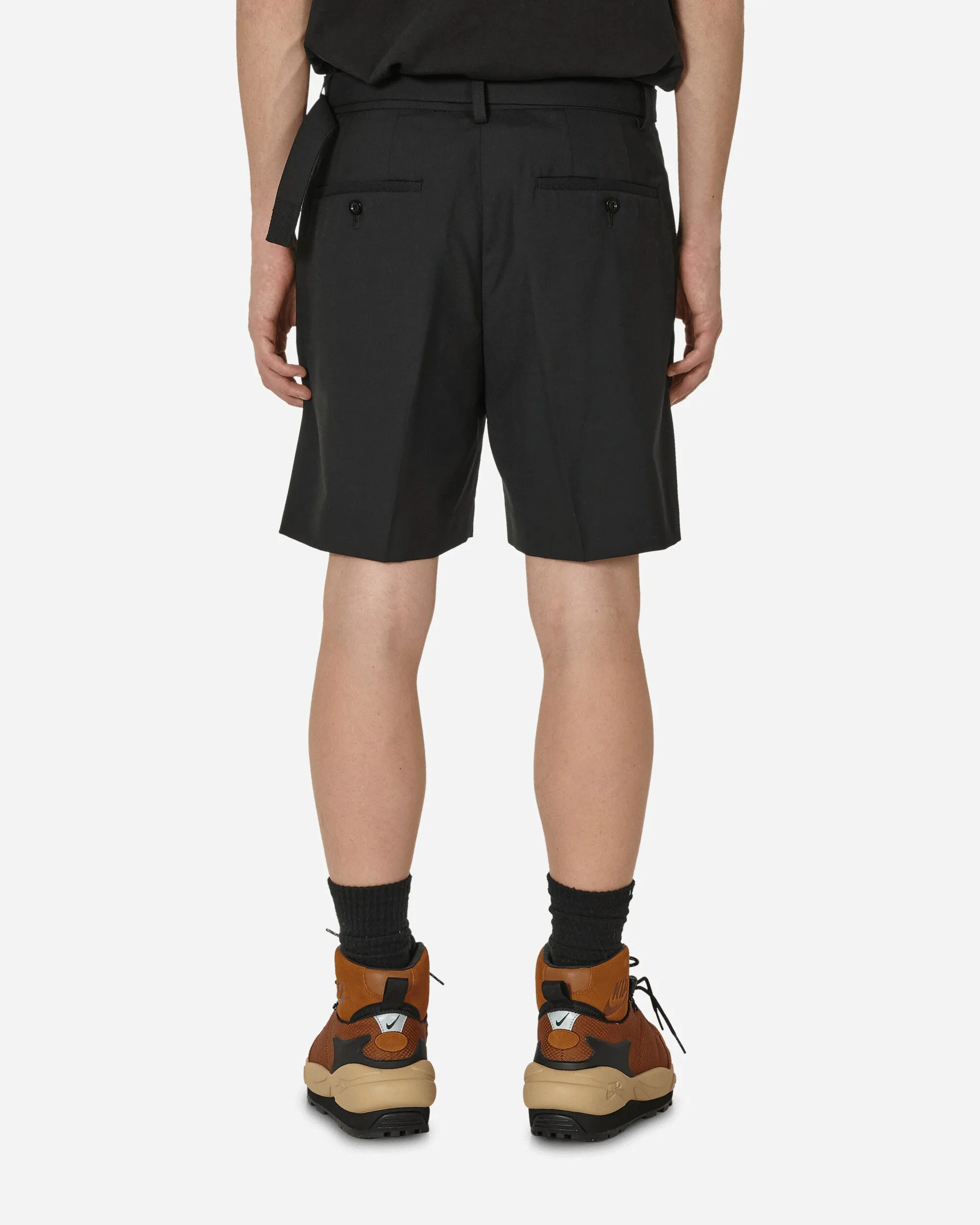 Suiting Shorts Black Long Length at Hood Minimalist-Look Feature