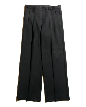Drawstring Sleeve Non - Iron Sunflower Wide Pleated Trouser Black