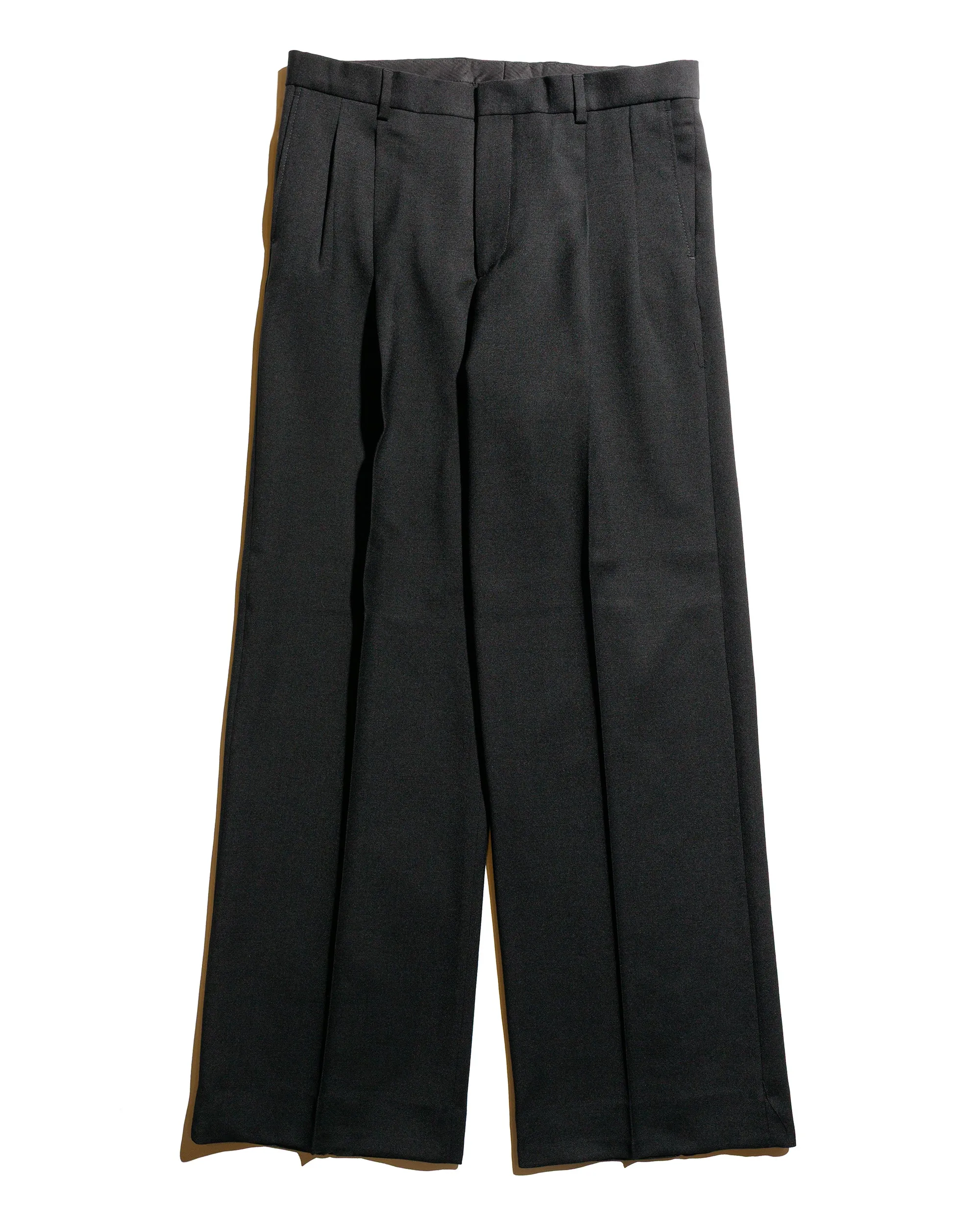 Drawstring Sleeve Non - Iron Sunflower Wide Pleated Trouser Black