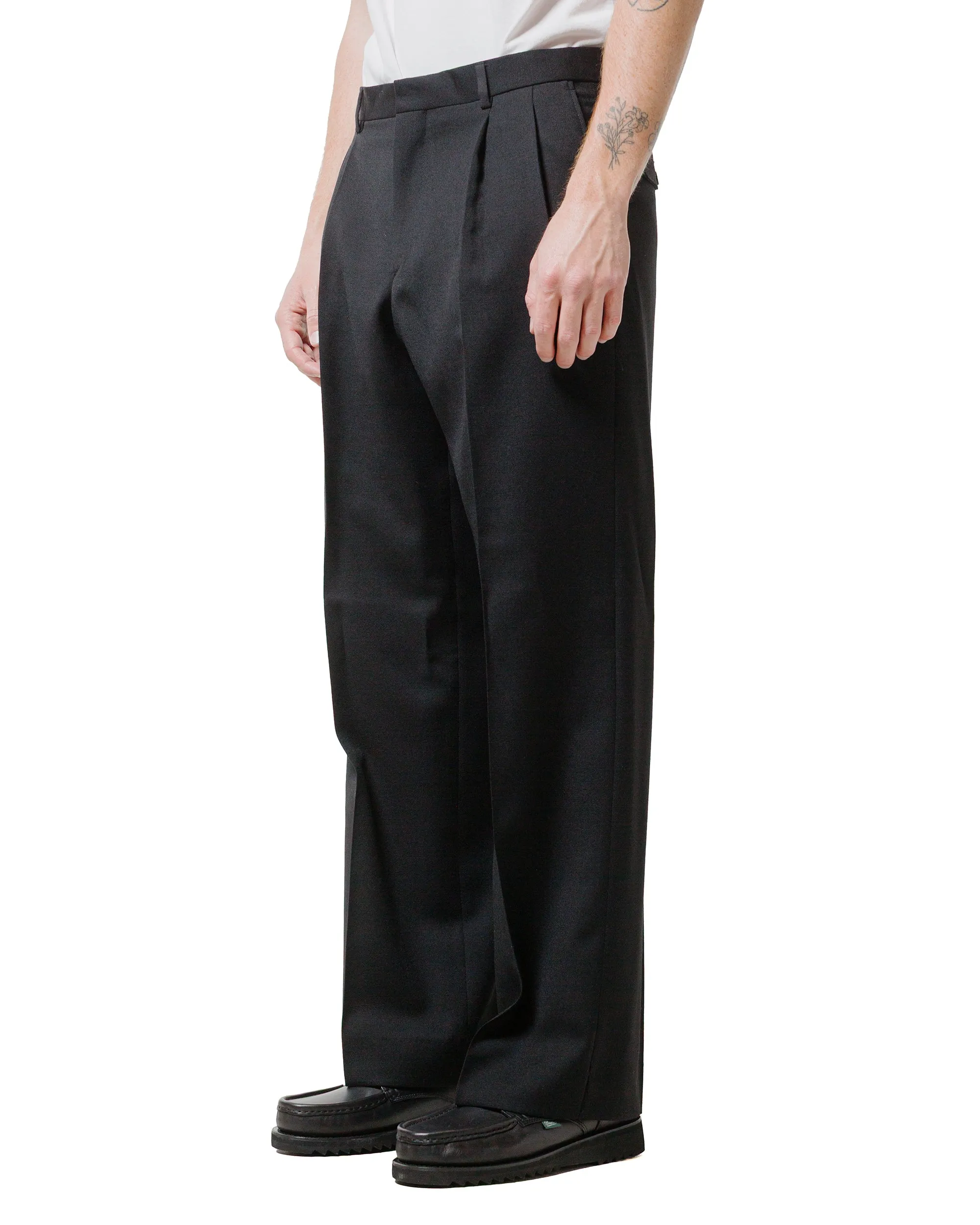 Sunflower Wide Pleated Trouser Black Wrapped Comfort And Mesh Panel