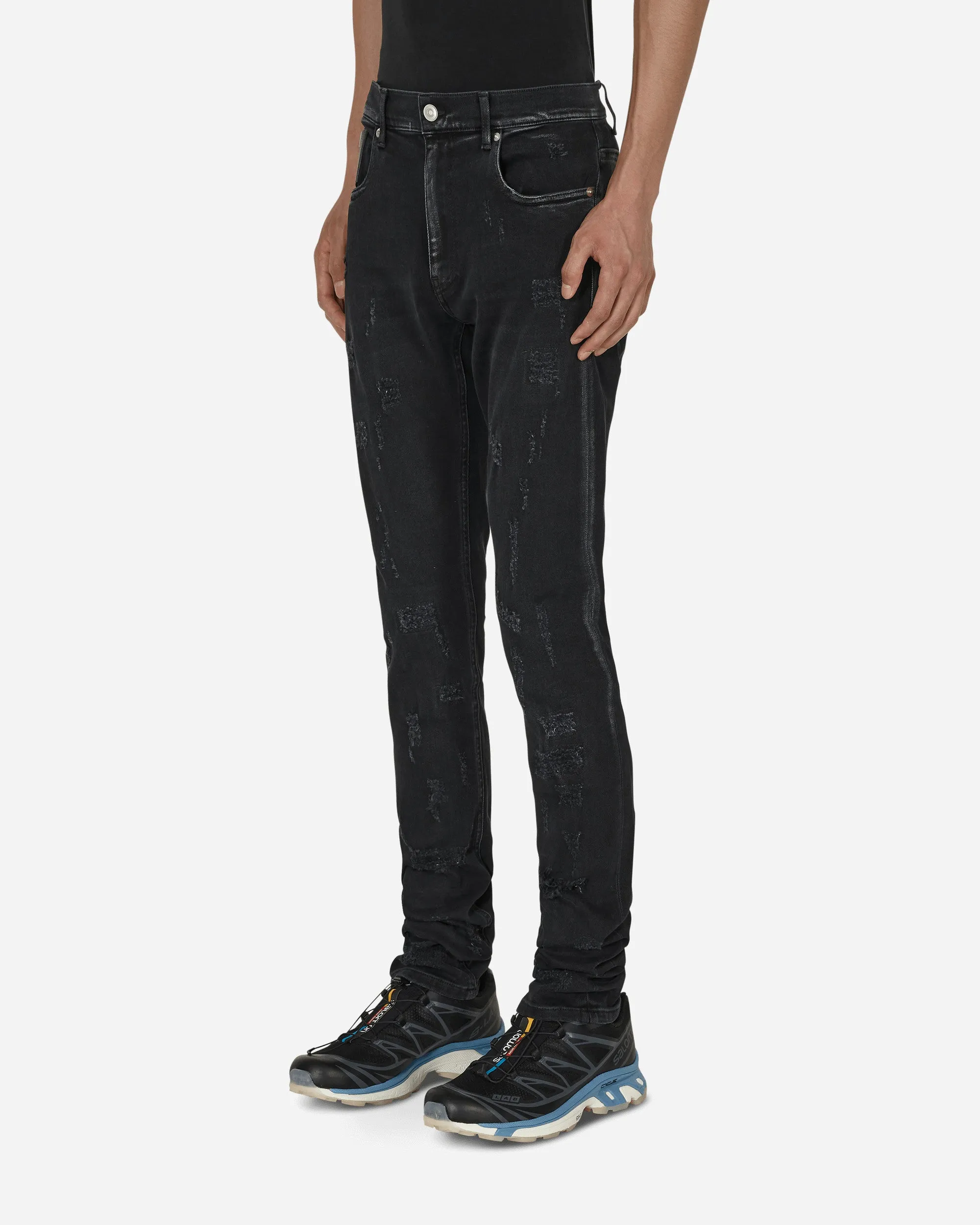 Comfortable For Different Foot Shapes Comfort Insole Super Skinny Treated Jeans Black