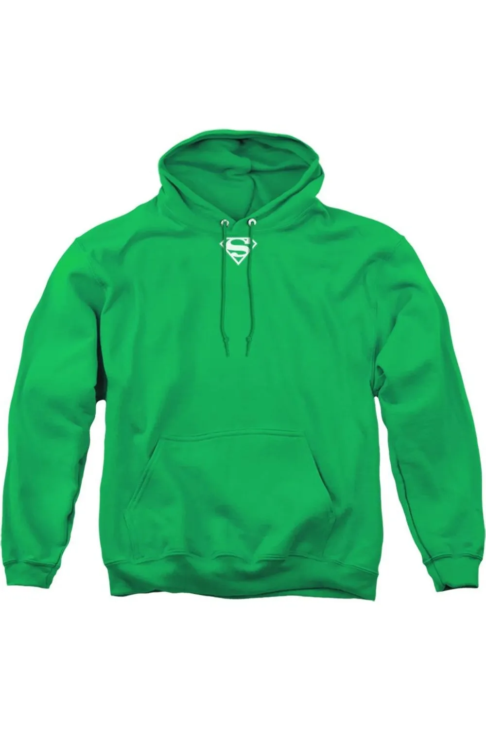 Pull Superman à capuche vert et blanc avec écusson pour adulte