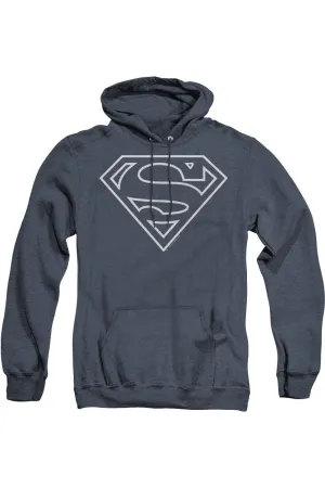 Pull à capuche adulte Superman Navy & White Shield en mélange
